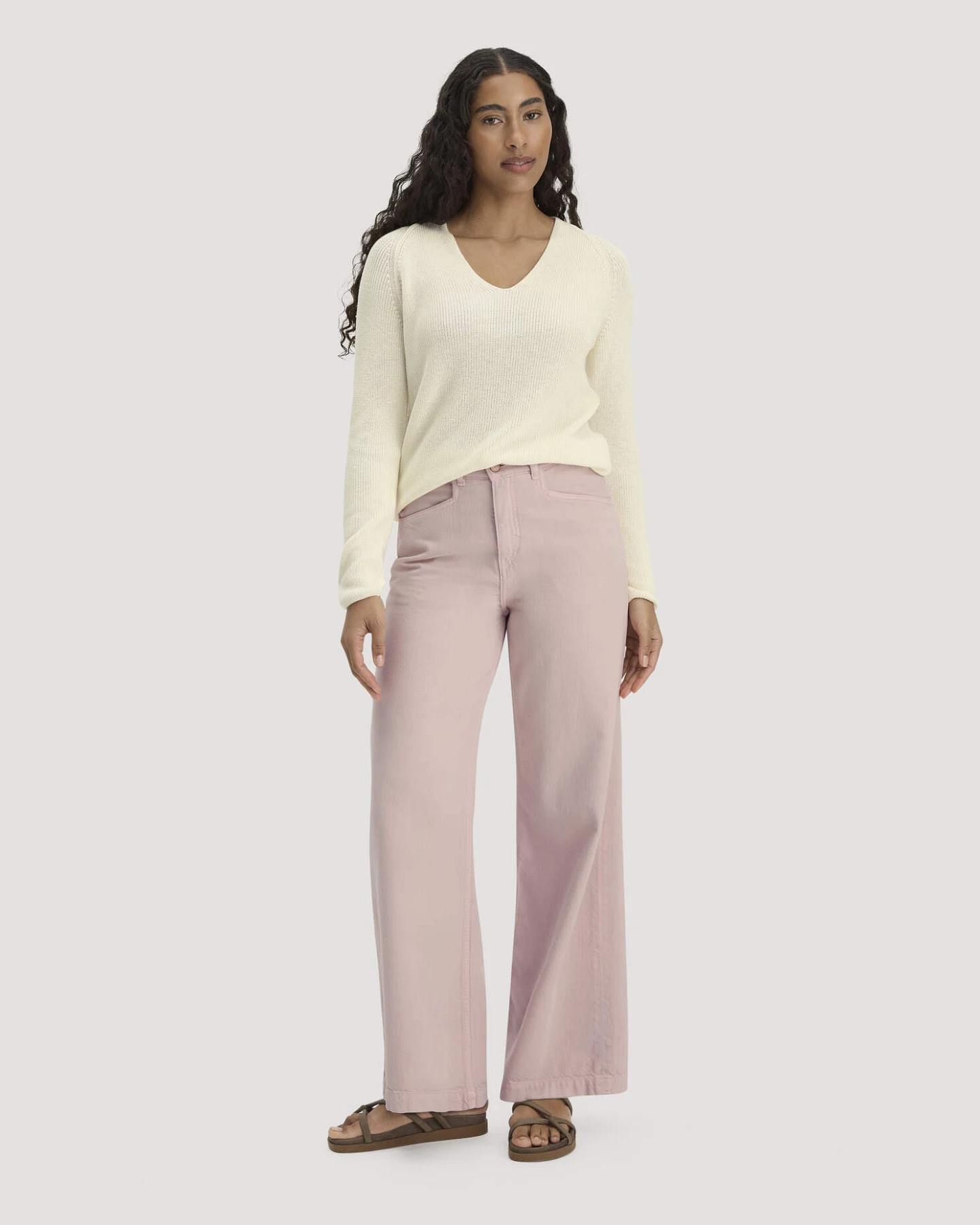 hessnatur Damen Strick Pullover Regular aus Bio-Baumwolle - beige - Größe M – Ansicht 2