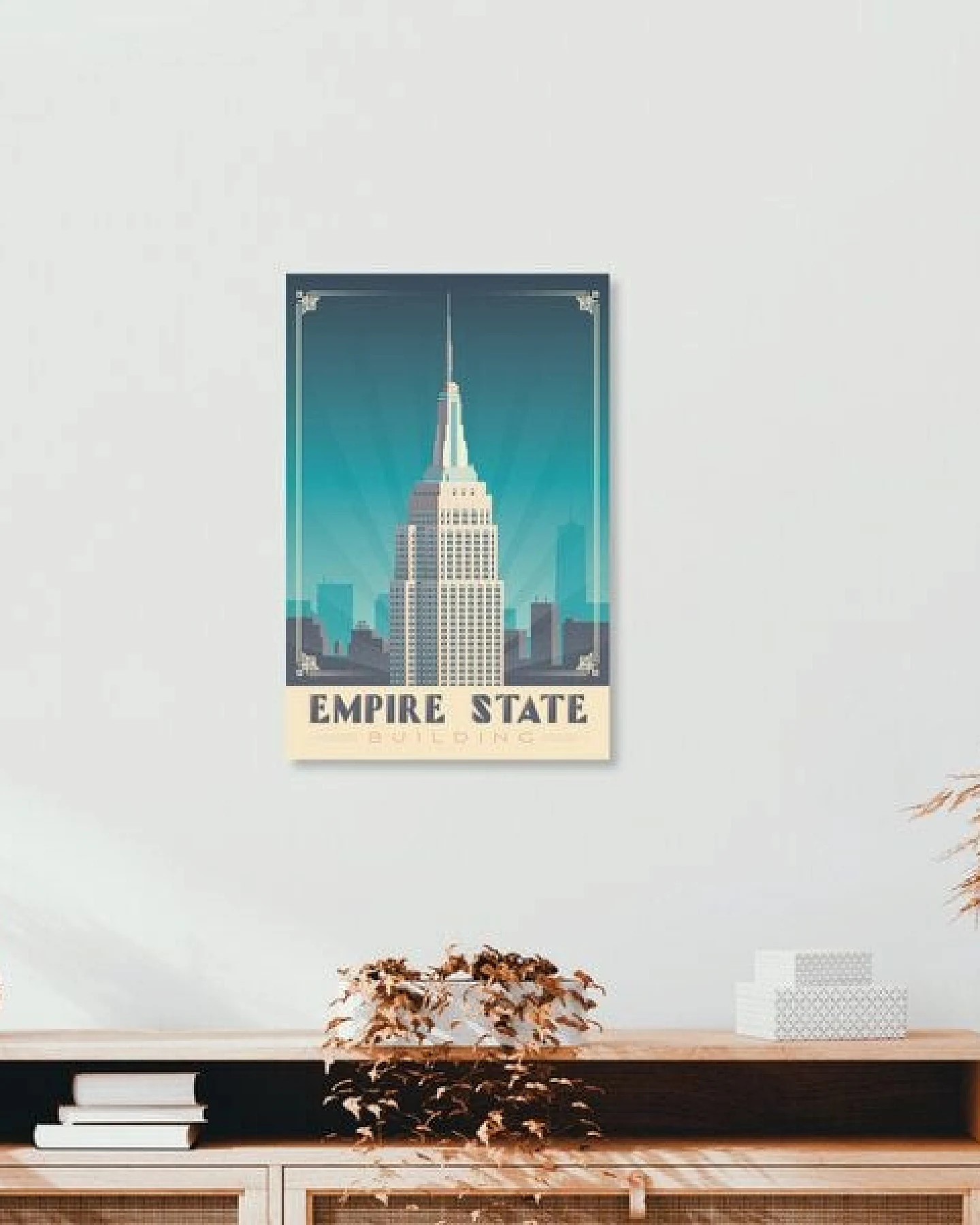 Photocircle Poster / Leinwandbild - Empire State Building New York Vintage Travel Wandbild – Ansicht 3