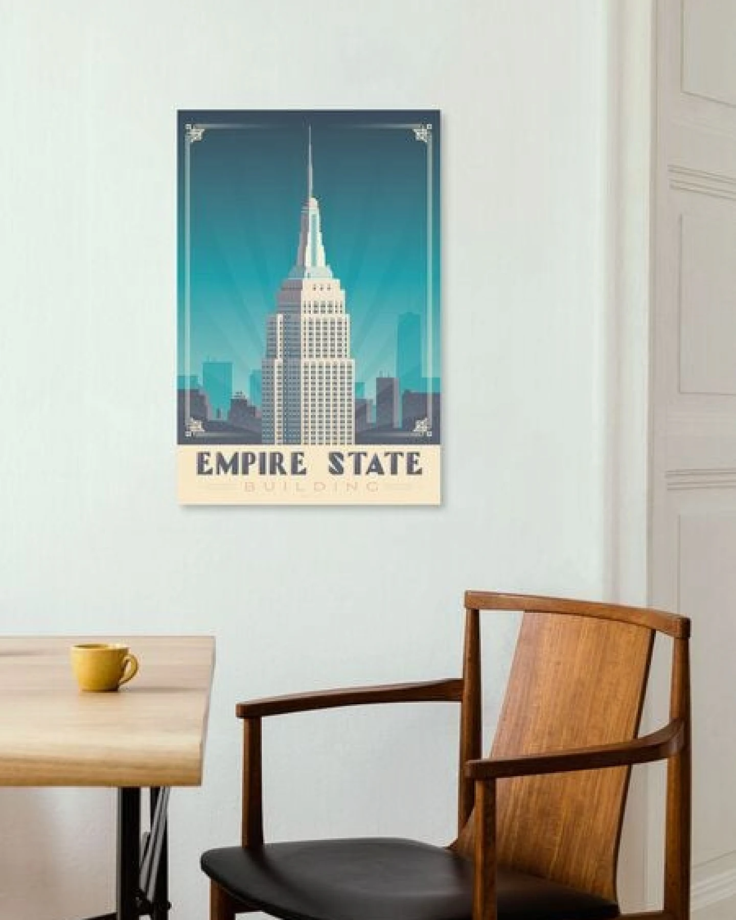 Photocircle Poster / Leinwandbild - Empire State Building New York Vintage Travel Wandbild – Ansicht 4