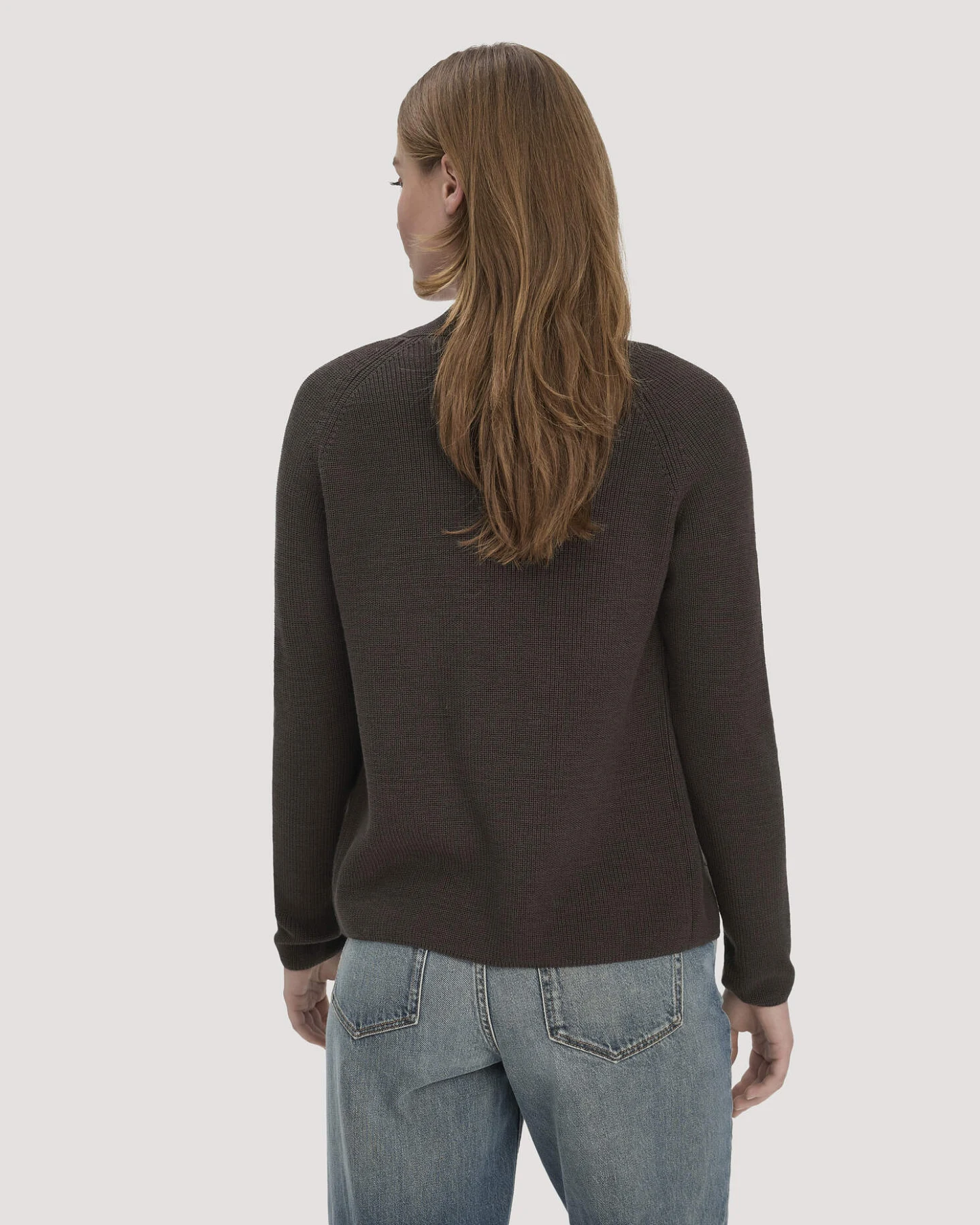 hessnatur Damen Strick Jacke Regular aus Bio-Baumwolle - braun - Größe S – Ansicht 3