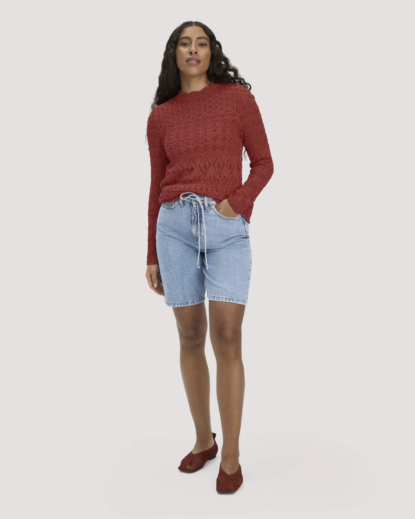 hessnatur Damen Strick Pullover Regular aus Bio-Baumwolle - braun - Größe XXL – Ansicht 2