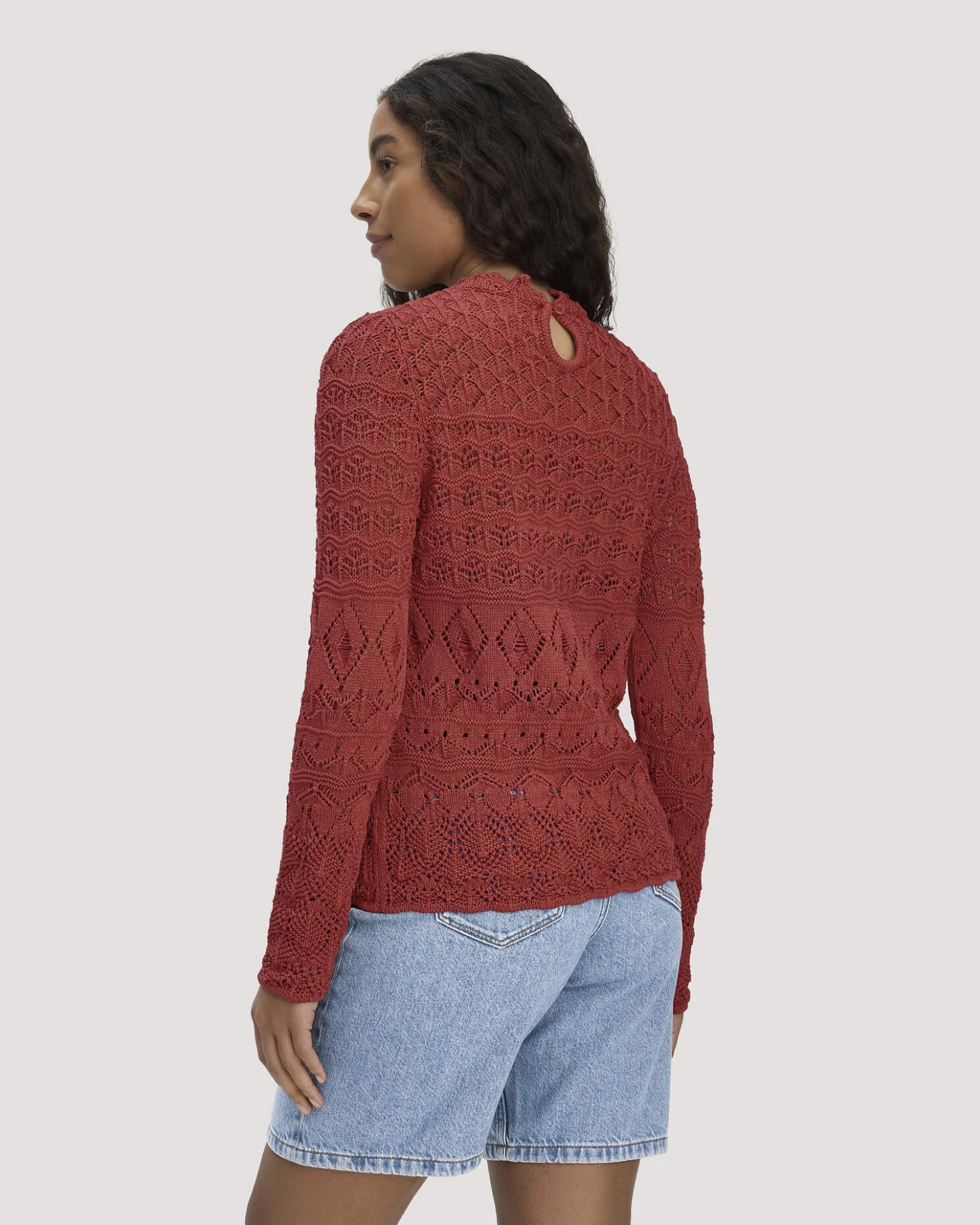hessnatur Damen Strick Pullover Regular aus Bio-Baumwolle - braun - Größe XXL – Ansicht 3