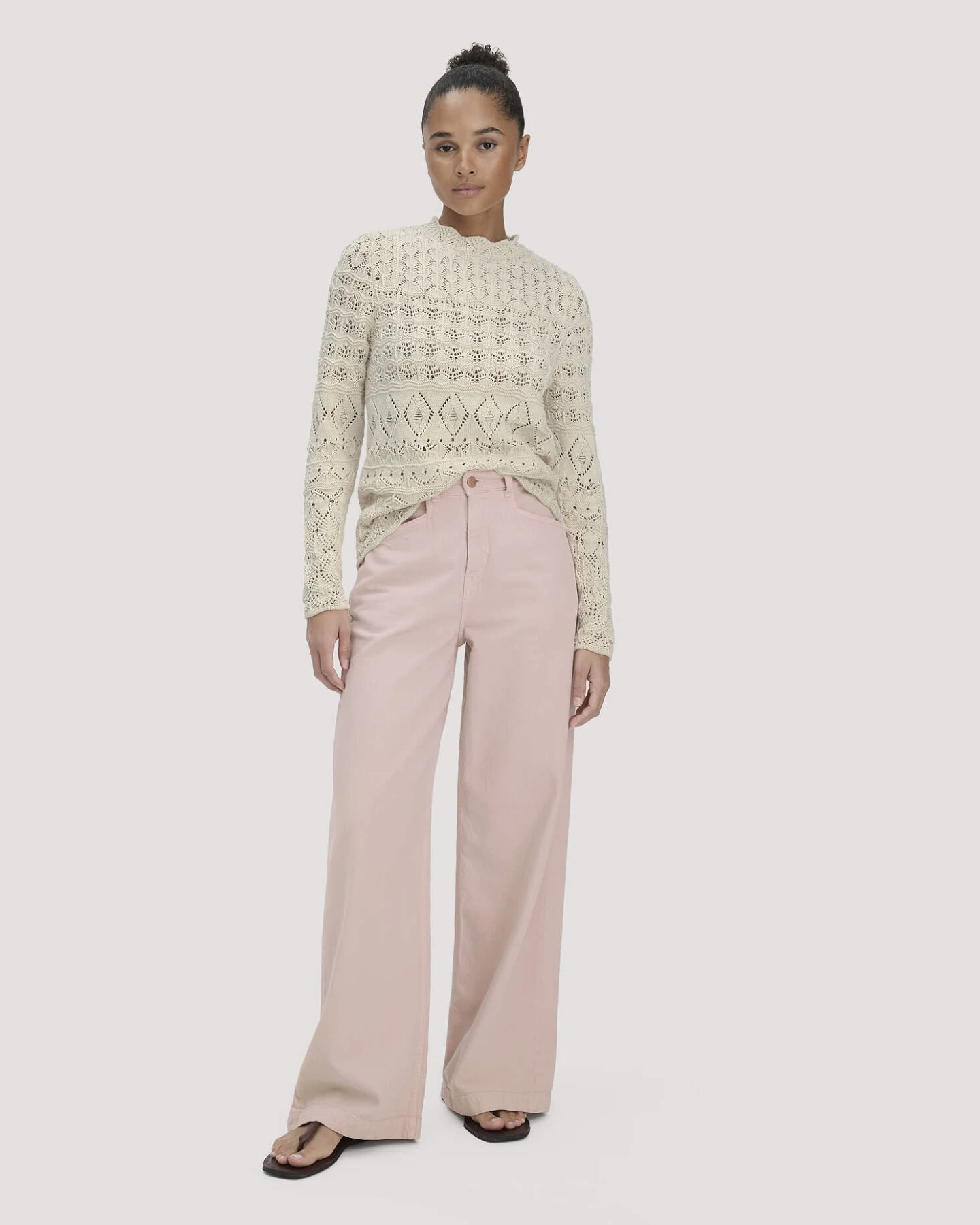 hessnatur Damen Strick Pullover Regular aus Bio-Baumwolle - beige - Größe L – Ansicht 2