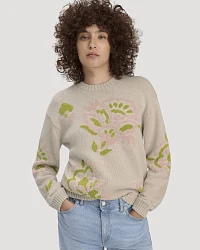 Produktseite: hessnatur Damen Strick Pullover Relaxed aus Baumwolle - beige - Größe L