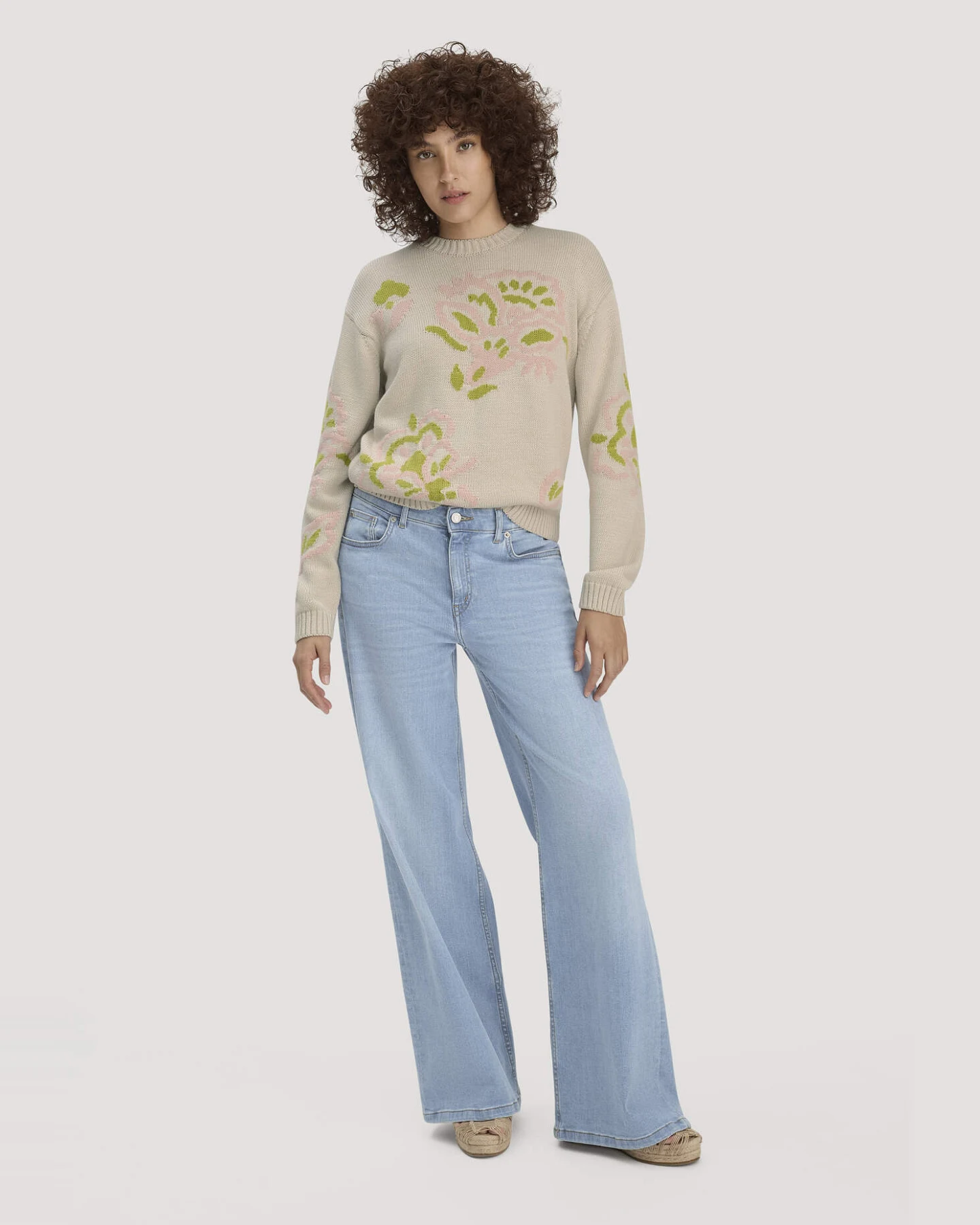 hessnatur Damen Strick Pullover Relaxed aus Baumwolle - beige - Größe XL – Ansicht 2