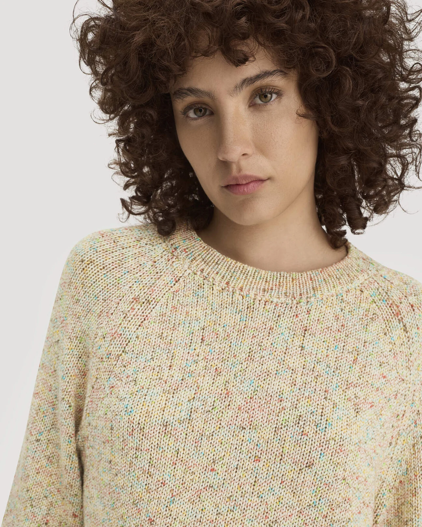 hessnatur Damen Strick Pullover Relaxed aus Bio-Baumwolle - beige - Größe XS – Ansicht 4