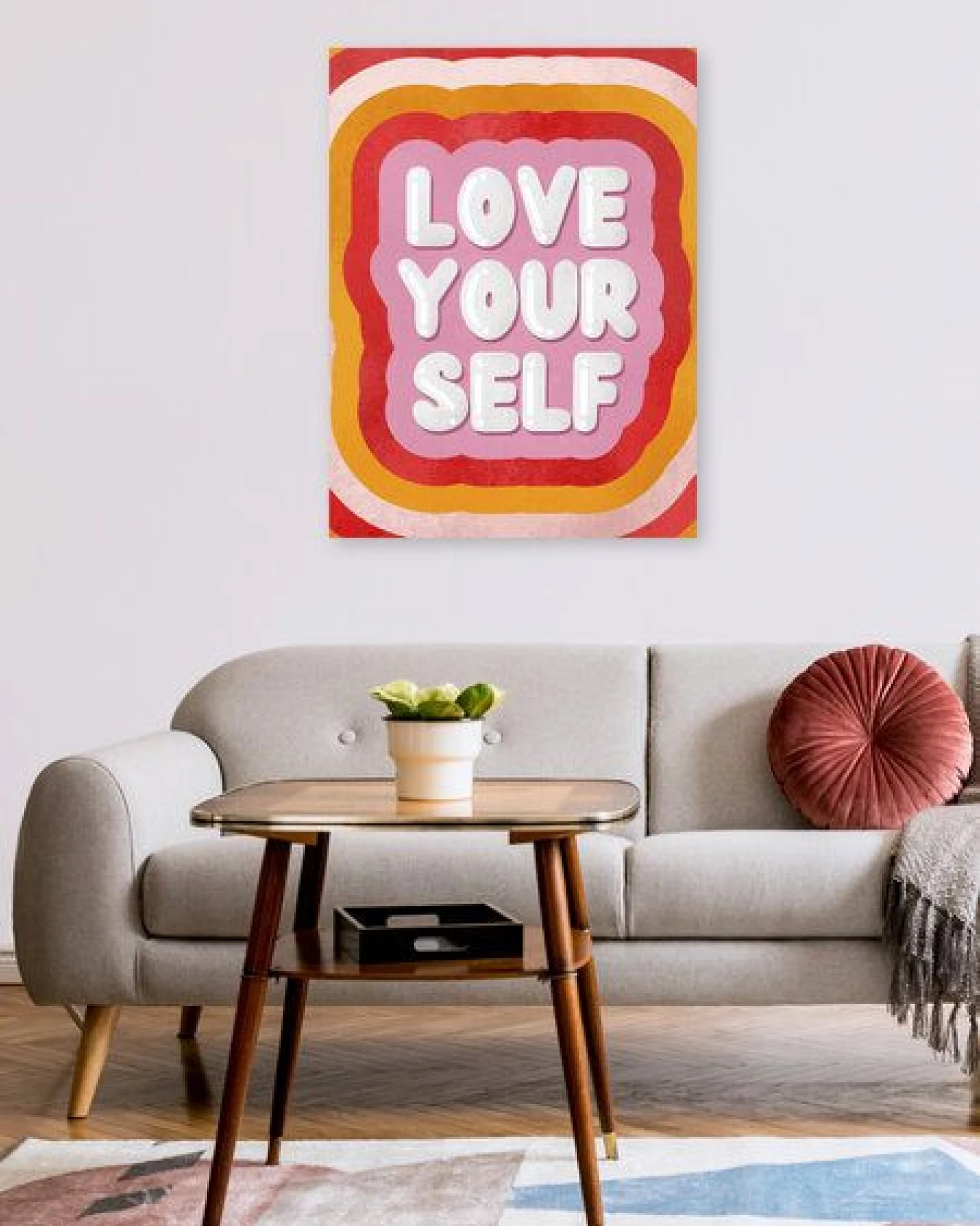 Photocircle Poster / Leinwandbild - Love Yourself retro type – Ansicht 2