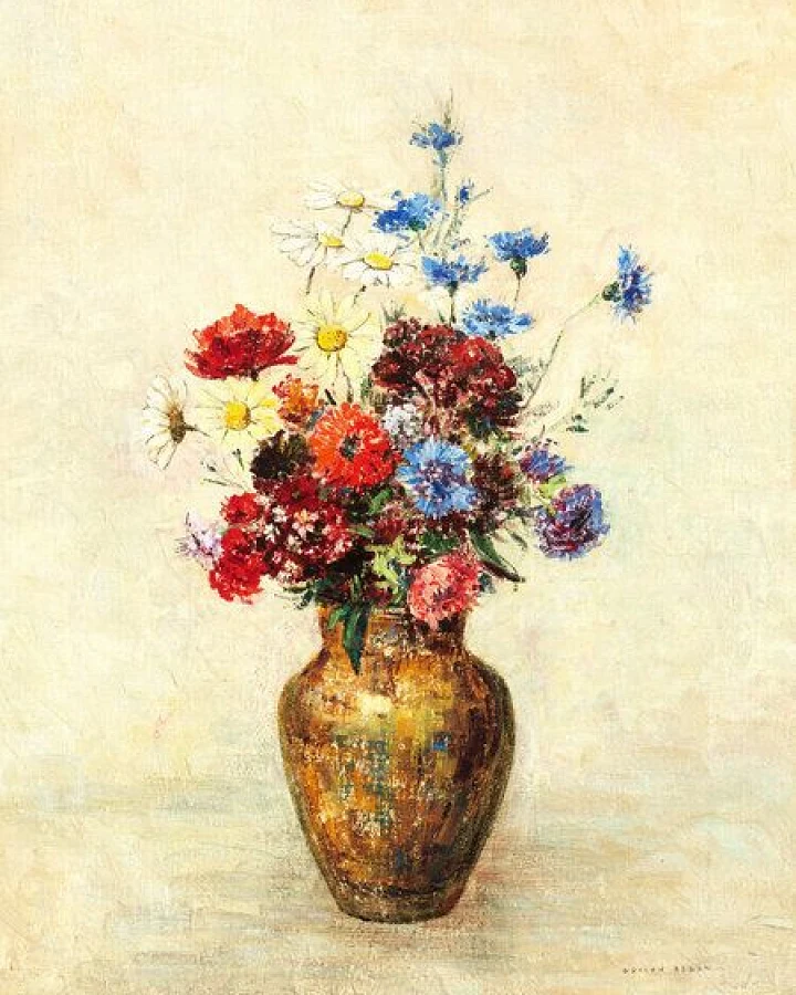 Photocircle Poster / Leinwandbild - Odilon Redon - Blumen in einer Vase