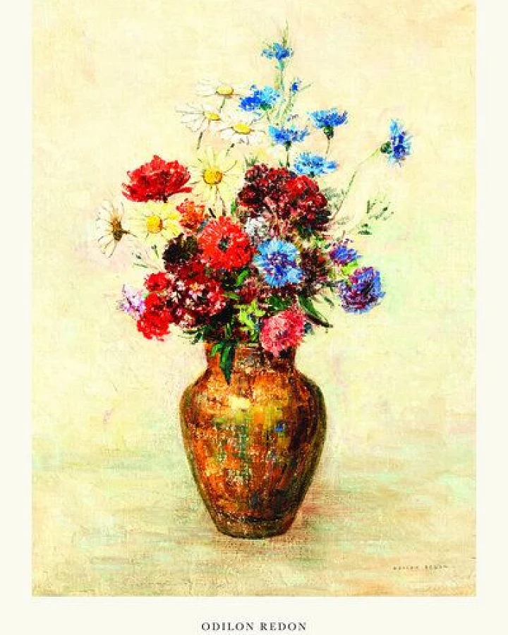Photocircle Poster / Leinwandbild - Odilon Redon Ausstellungsposter - Blumen in einer Vase