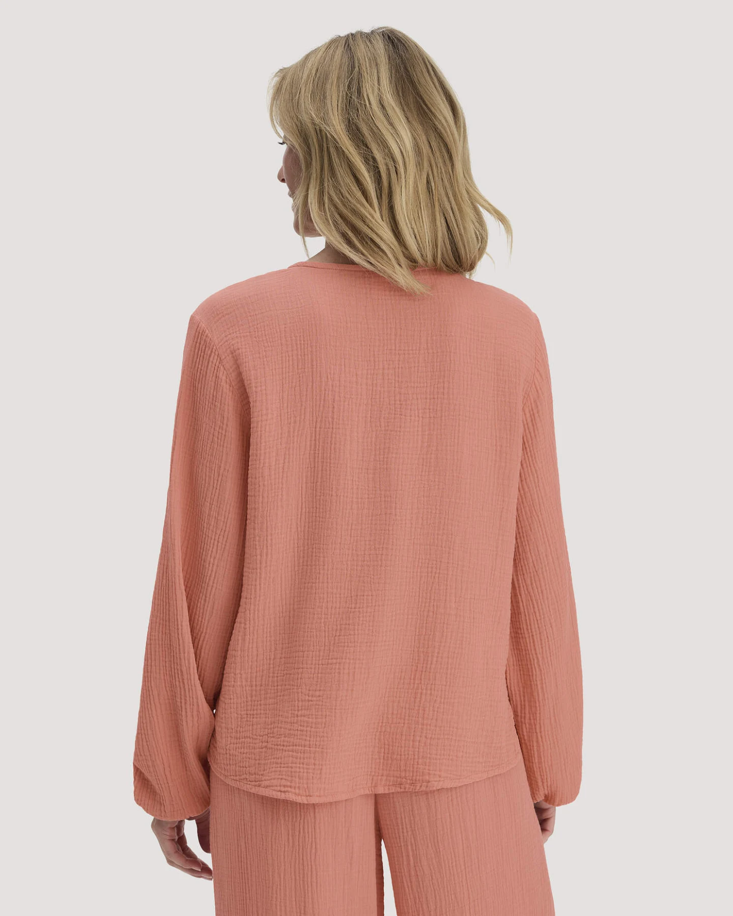 hessnatur Damen Musselin Bluse Relaxed aus Bio-Baumwolle - orange - Größe 36 – Ansicht 3