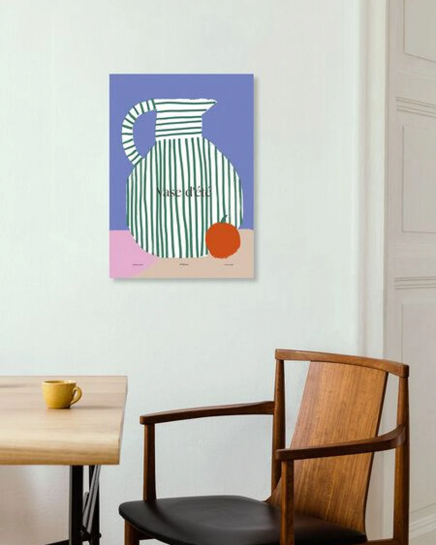 Photocircle Wandbild / Poster / Leinwand - Colourful poster with striped vase – Ansicht 3
