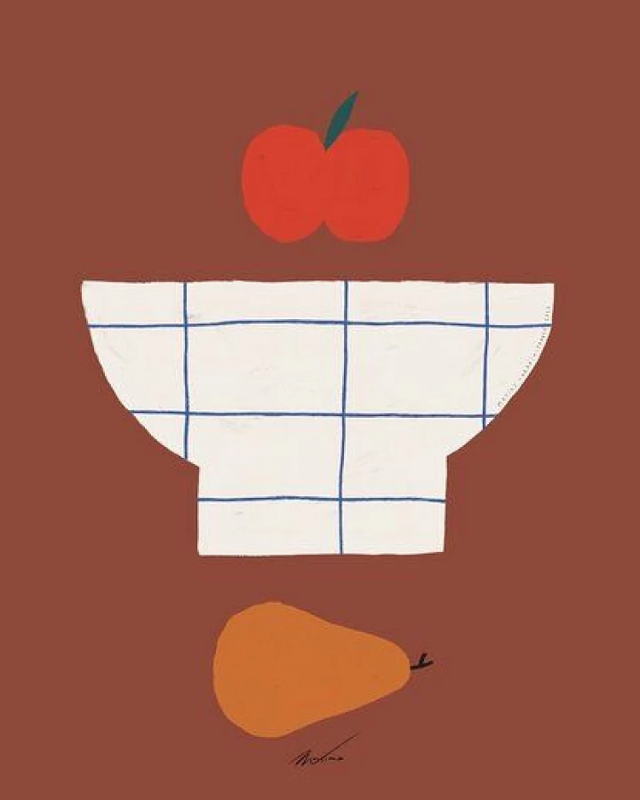 Photocircle Wandbild / Poster / Leinwand - Vase and fruit print
