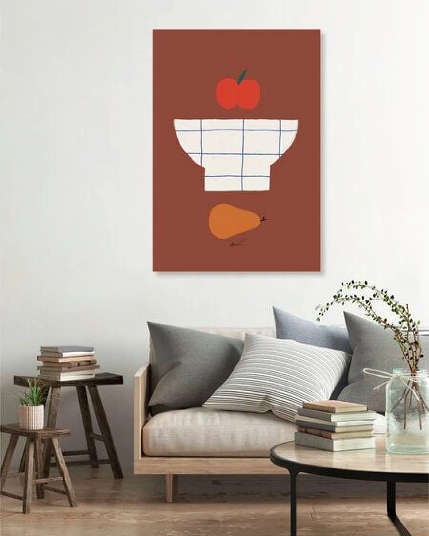 Photocircle Wandbild / Poster / Leinwand - Vase and fruit print – Ansicht 2