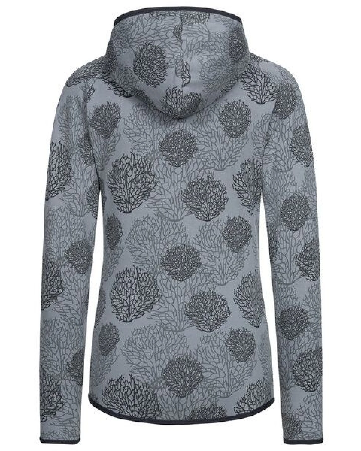 Lexi&Bö Coral Zip Hoodie Damen mit Korallen Allover Print in grau – Ansicht 2