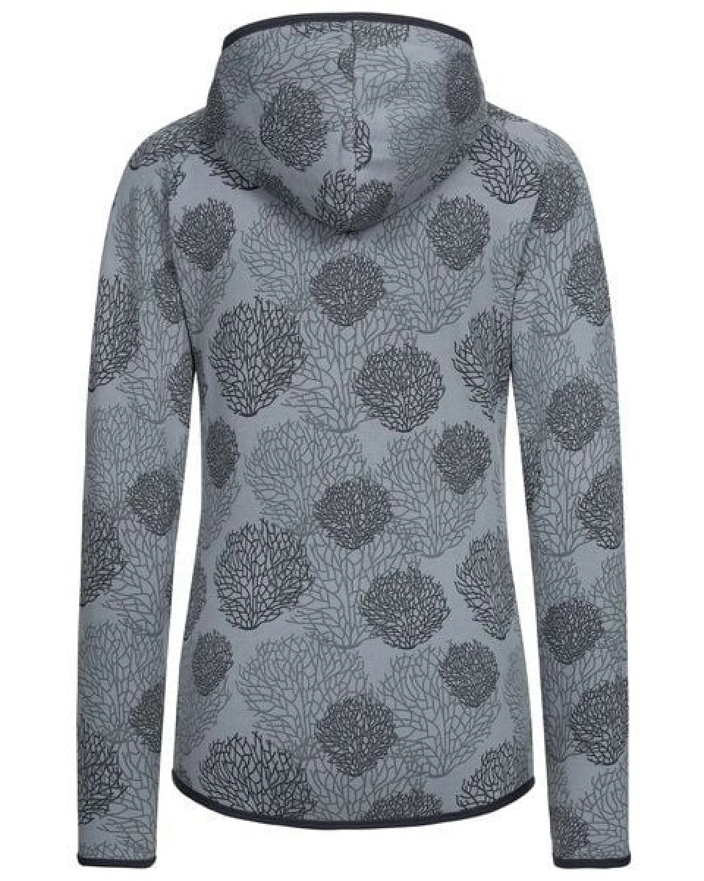 Lexi&Bö Coral Zip Hoodie Damen mit Korallen Allover Print in grau – Ansicht 2