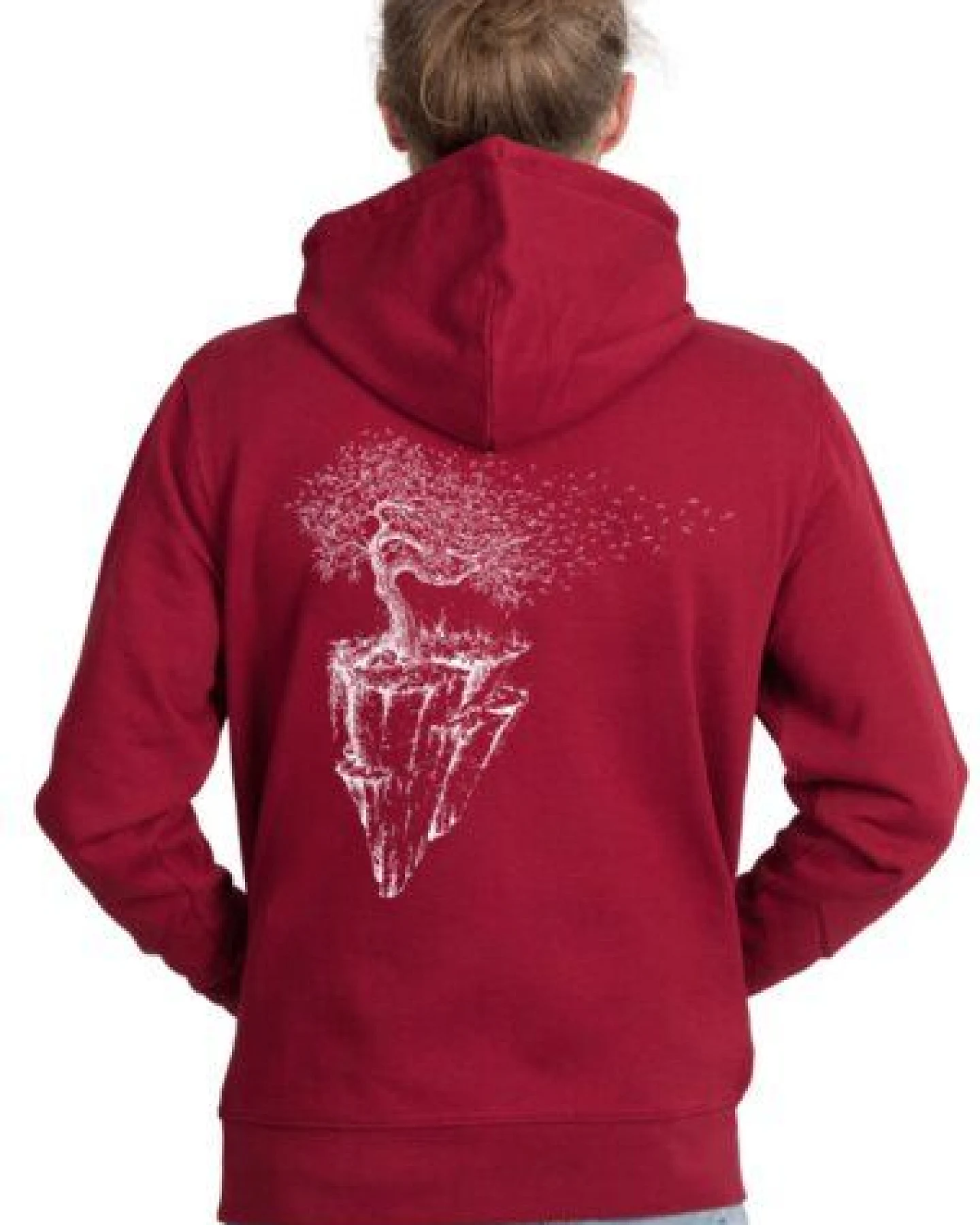 Life-Tree Organic Fairwear Hoodie Unisex Fairwear Organic Burgundy Maple Island – Ansicht 3