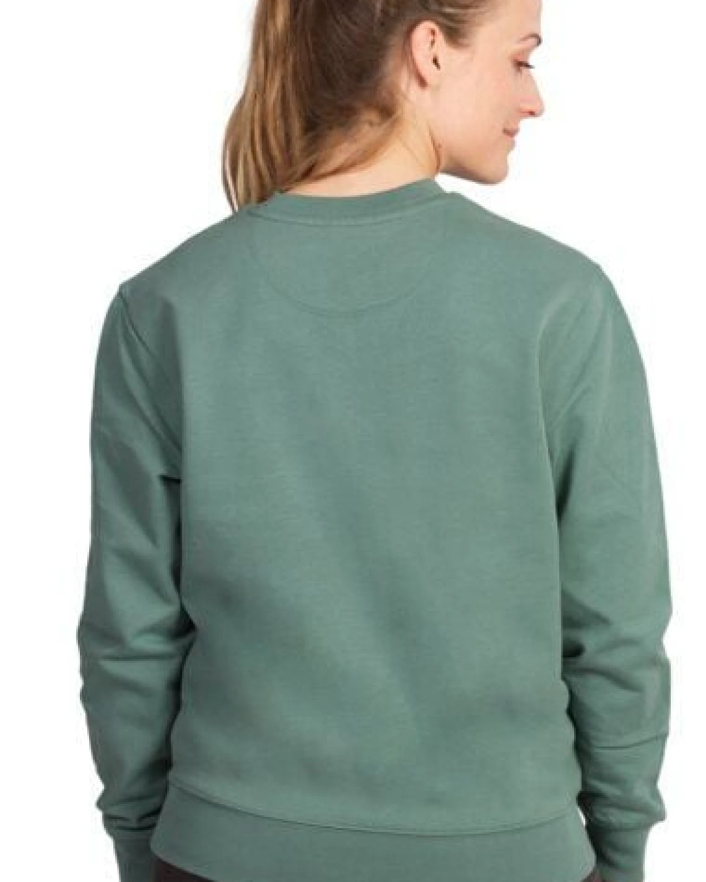 Life-Tree Sweater aus Biobaumwolle Fairwear Unisex "WoodenIris" in Green Bay – Ansicht 3