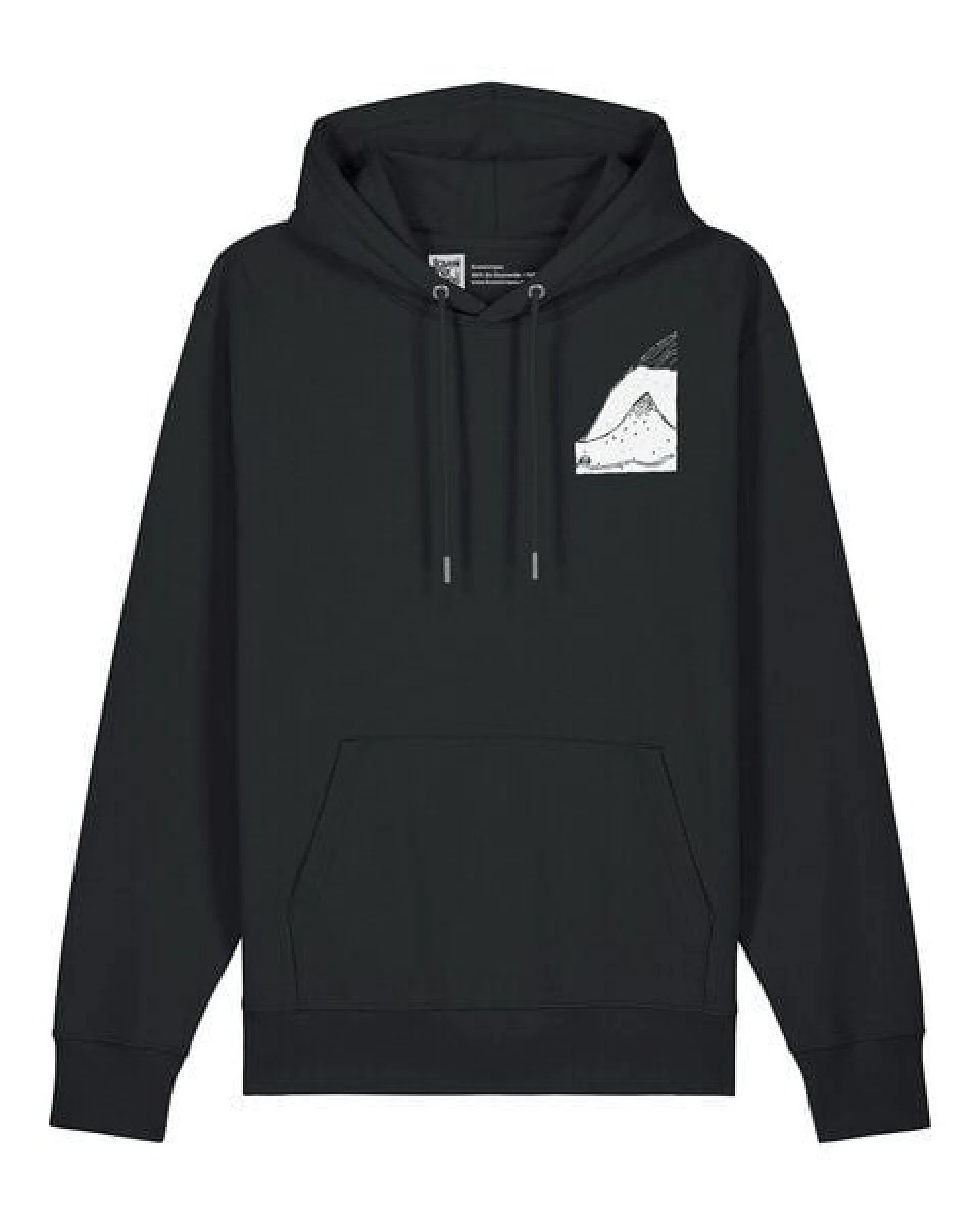 ilovemixtapes Unisex Hoodie „Bergpanorama“ – Bio-Baumwolle, Fair Wear, Schwarz & Heritage Brown – Ansicht 2