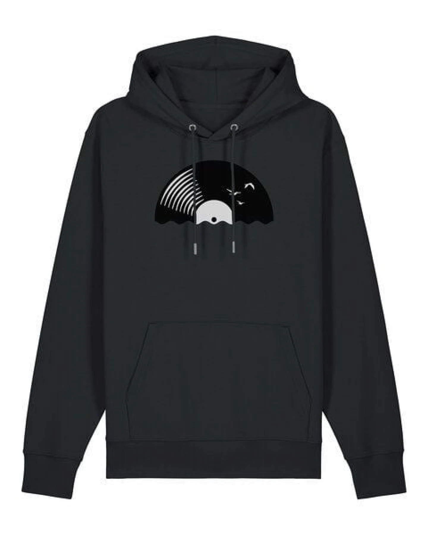 ilovemixtapes Unisex Hoodie „Vinyl Sun“ aus 100 % Bio-Baumwolle – Fair produziert mit Schallplatten-Motiv – Ansicht 3