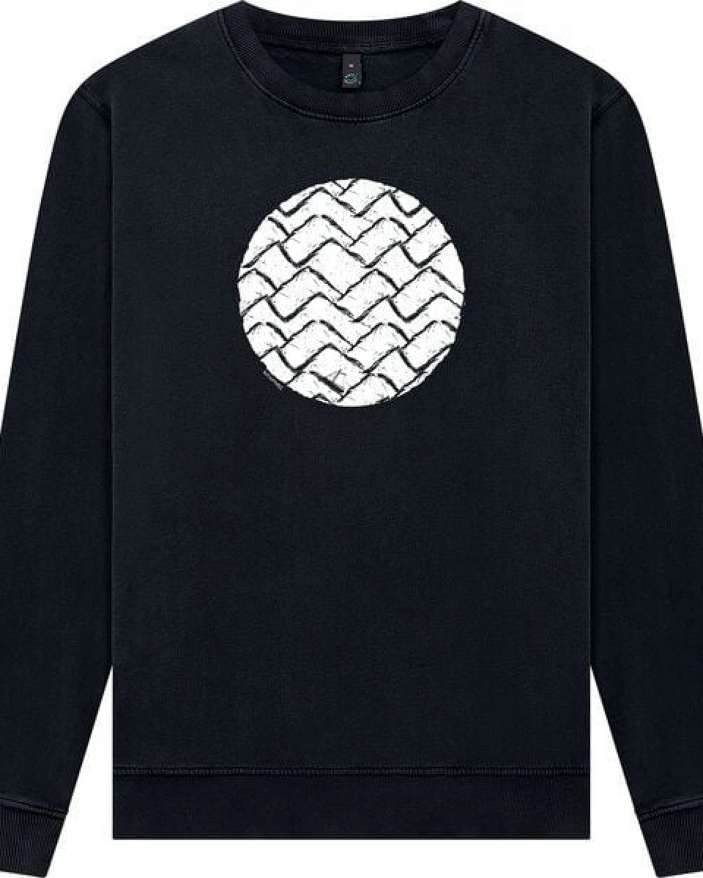 ilovemixtapes Wellen im Kreis – Handbedrucktes Unisex Sweatshirt aus Bio-Baumwolle – Ansicht 3