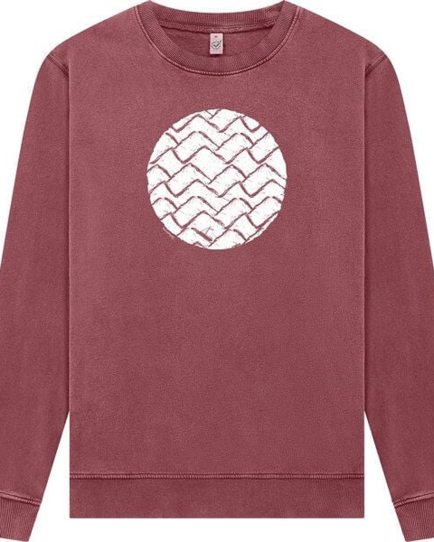 ilovemixtapes Wellen im Kreis – Handbedrucktes Unisex Sweatshirt aus Bio-Baumwolle – Ansicht 2