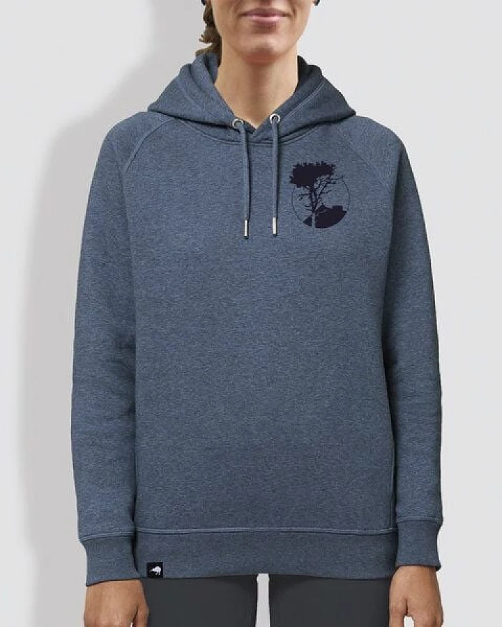 little kiwi Damen Hoodie, "Auf der Spitze", Dark Heather Blue