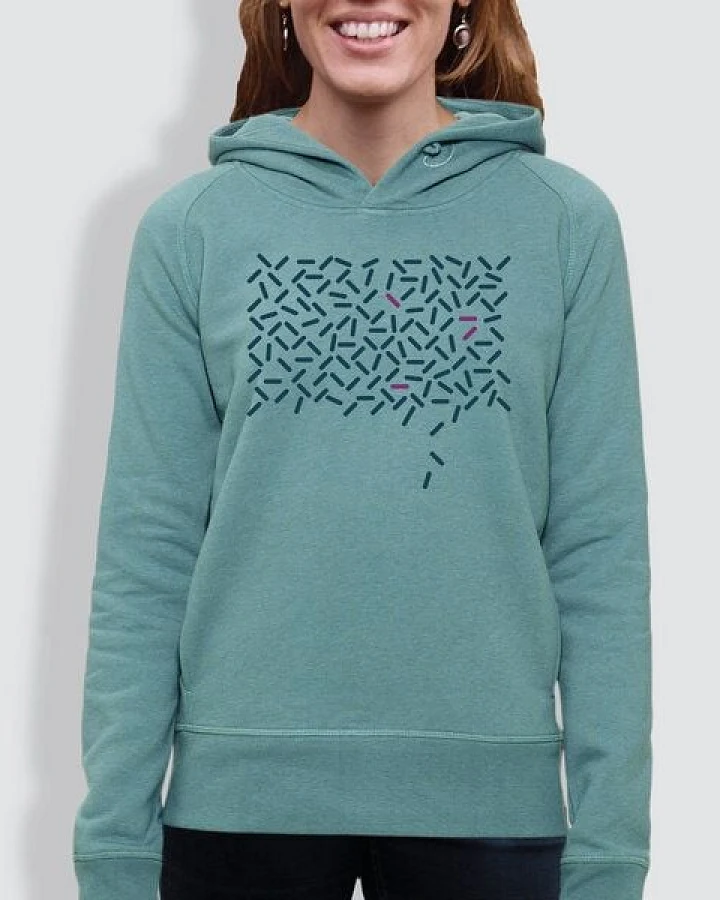 little kiwi Damen Hoodie, "Bewegung", Eucalyptus