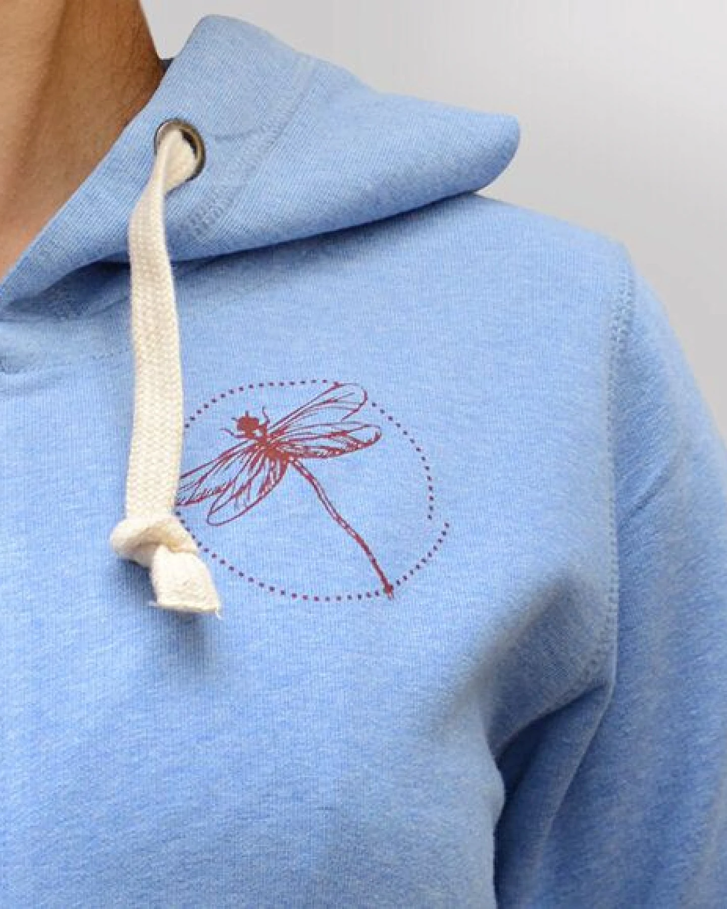 little kiwi Damen Hoodie, "Libelle", Blau Mid Heather Blue – Ansicht 4