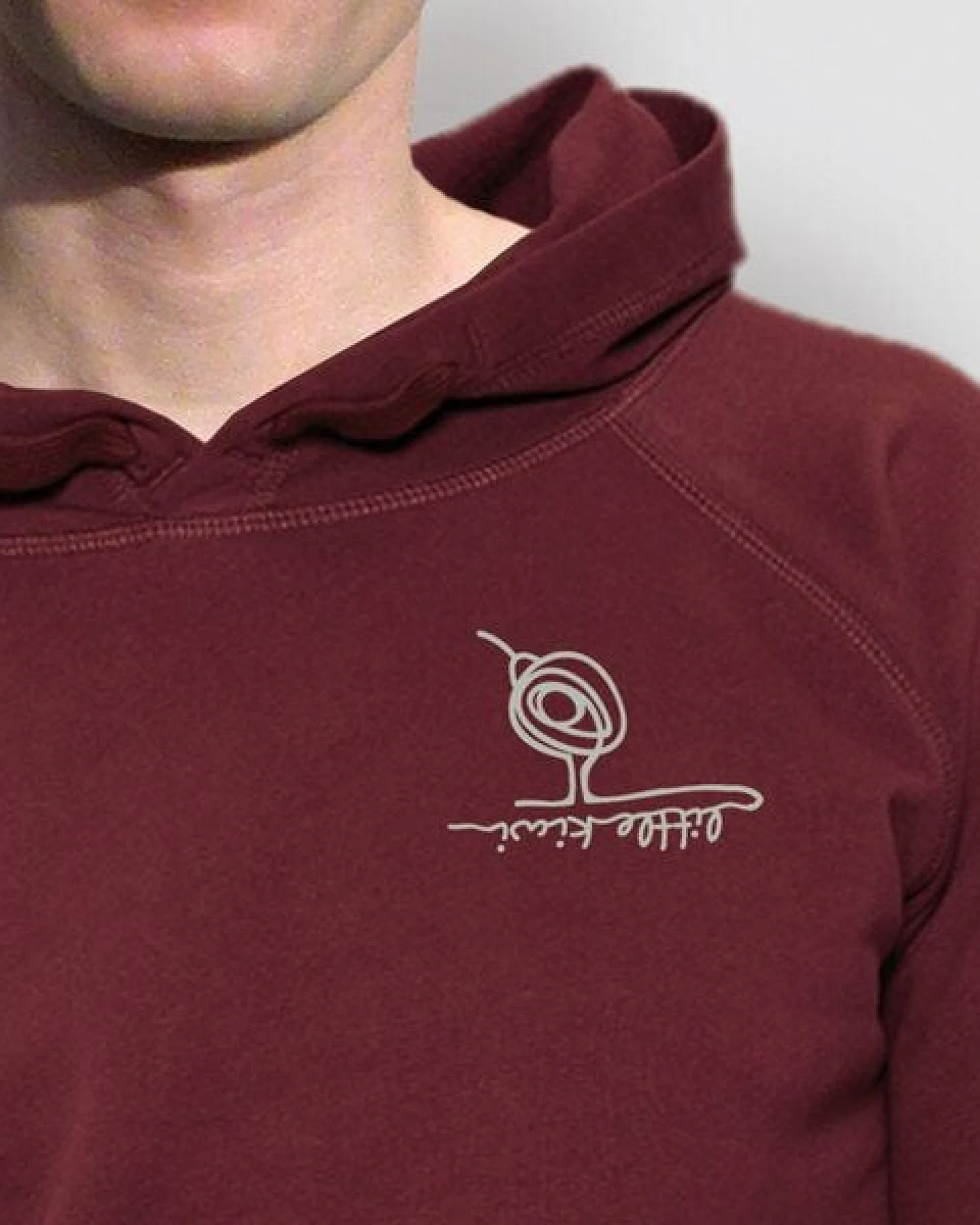 little kiwi Herren Hoodie, "Kleiner Kiwi", Burgundy – Ansicht 2
