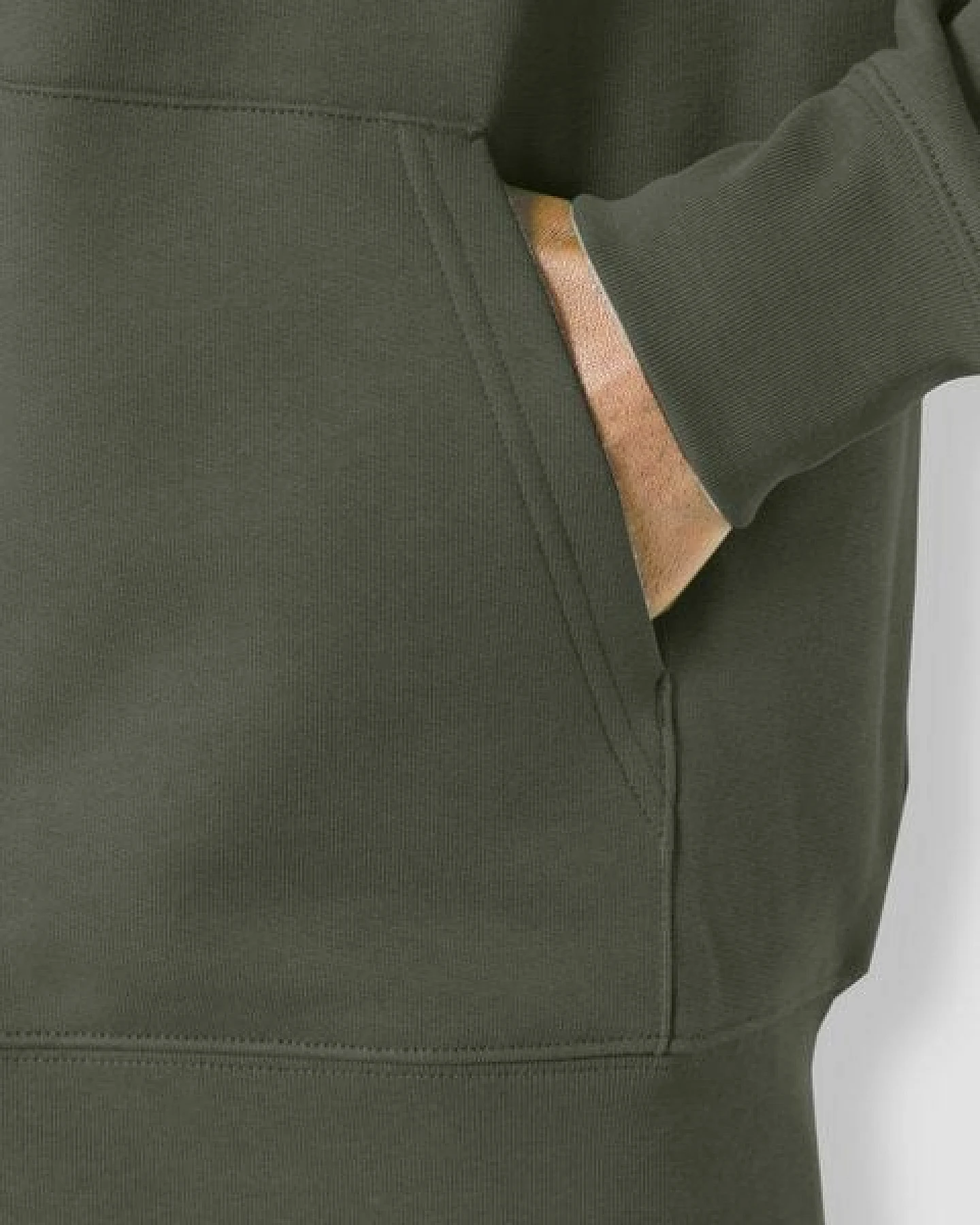 little kiwi Herren Hoodie, "Kleiner Kiwi", Khaki – Ansicht 3
