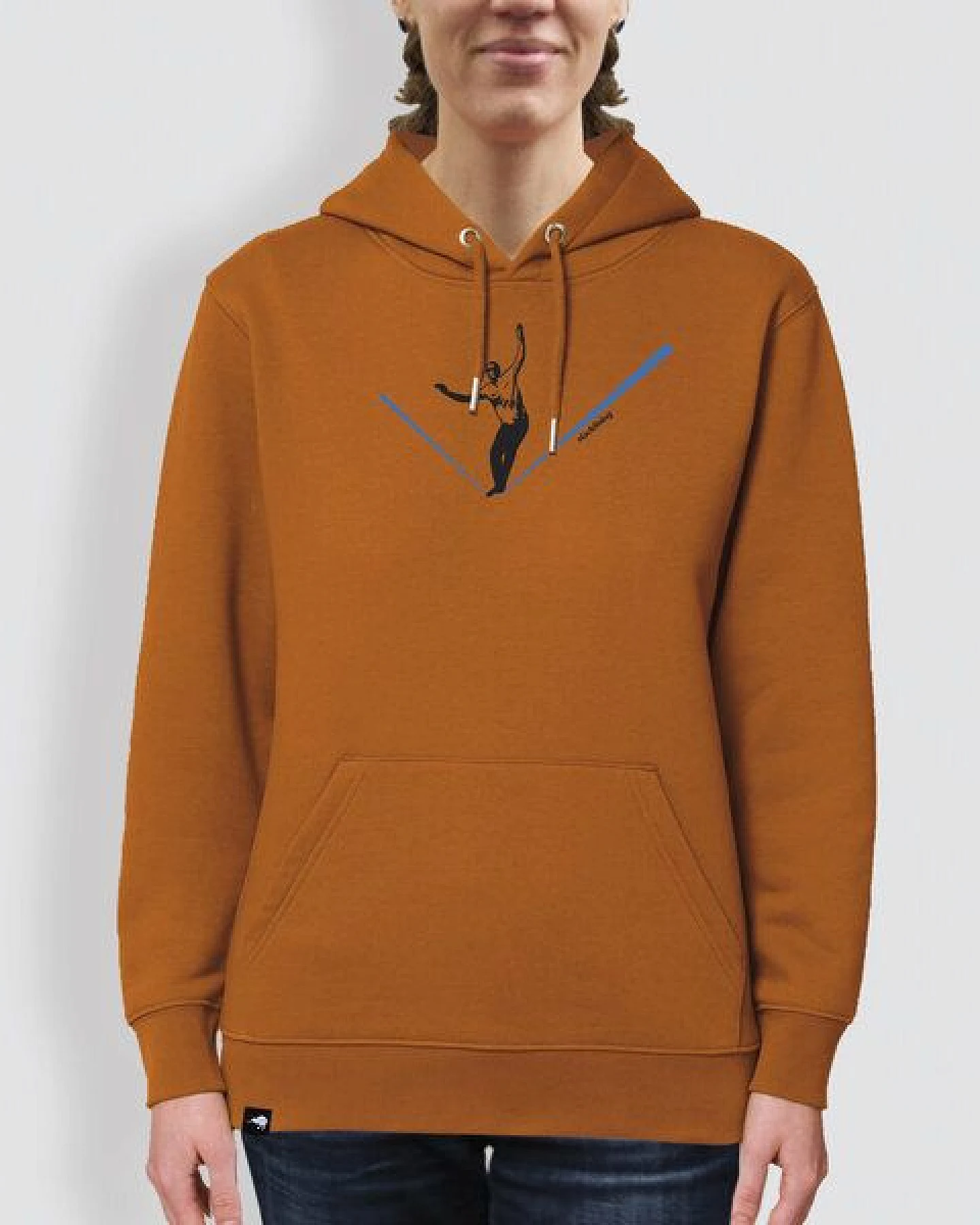 little kiwi Unisex Hoodie, "Slacklining", Roasted Orange – Ansicht 2