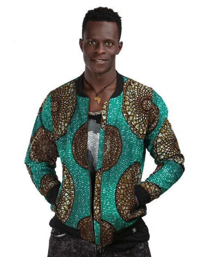 Africulture Bomberjacke 'Mandala' für Männer aus Westafrikanischem Kitenge Stoff