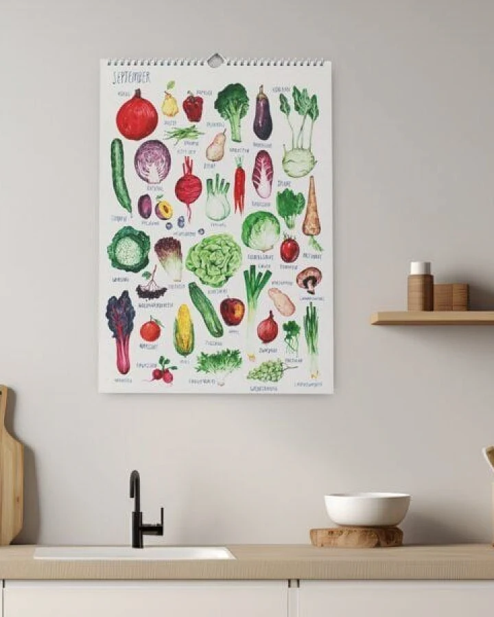 roots of compassion Saisonkalender von Pia Kraftfutter - 100 % Öko - saisonal, Obst, Gemüse, bio, Geschenk