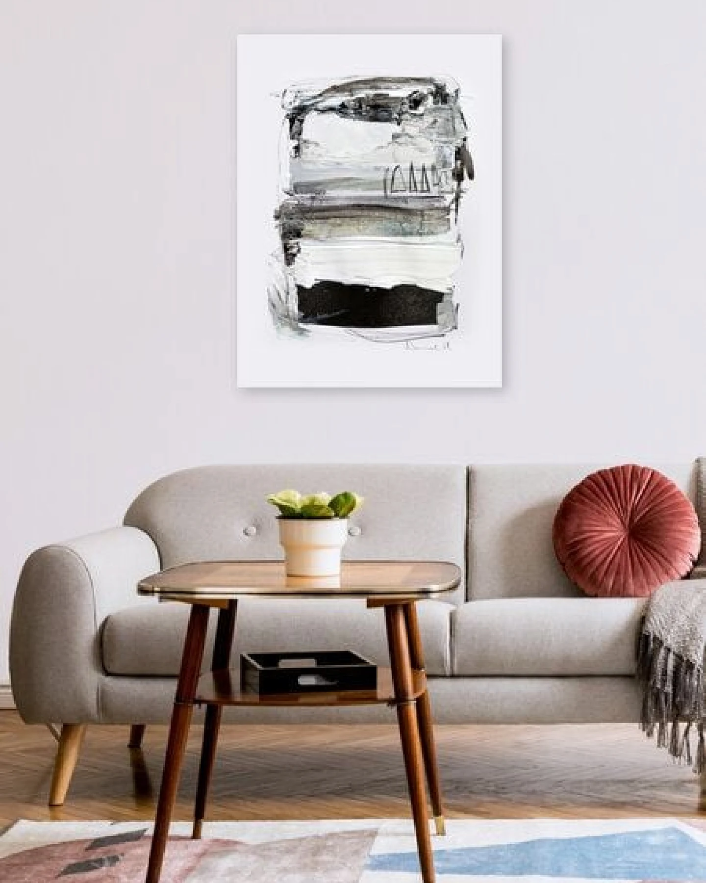 Photocircle Poster / Leinwandbild - Black and White Abstract – Ansicht 2