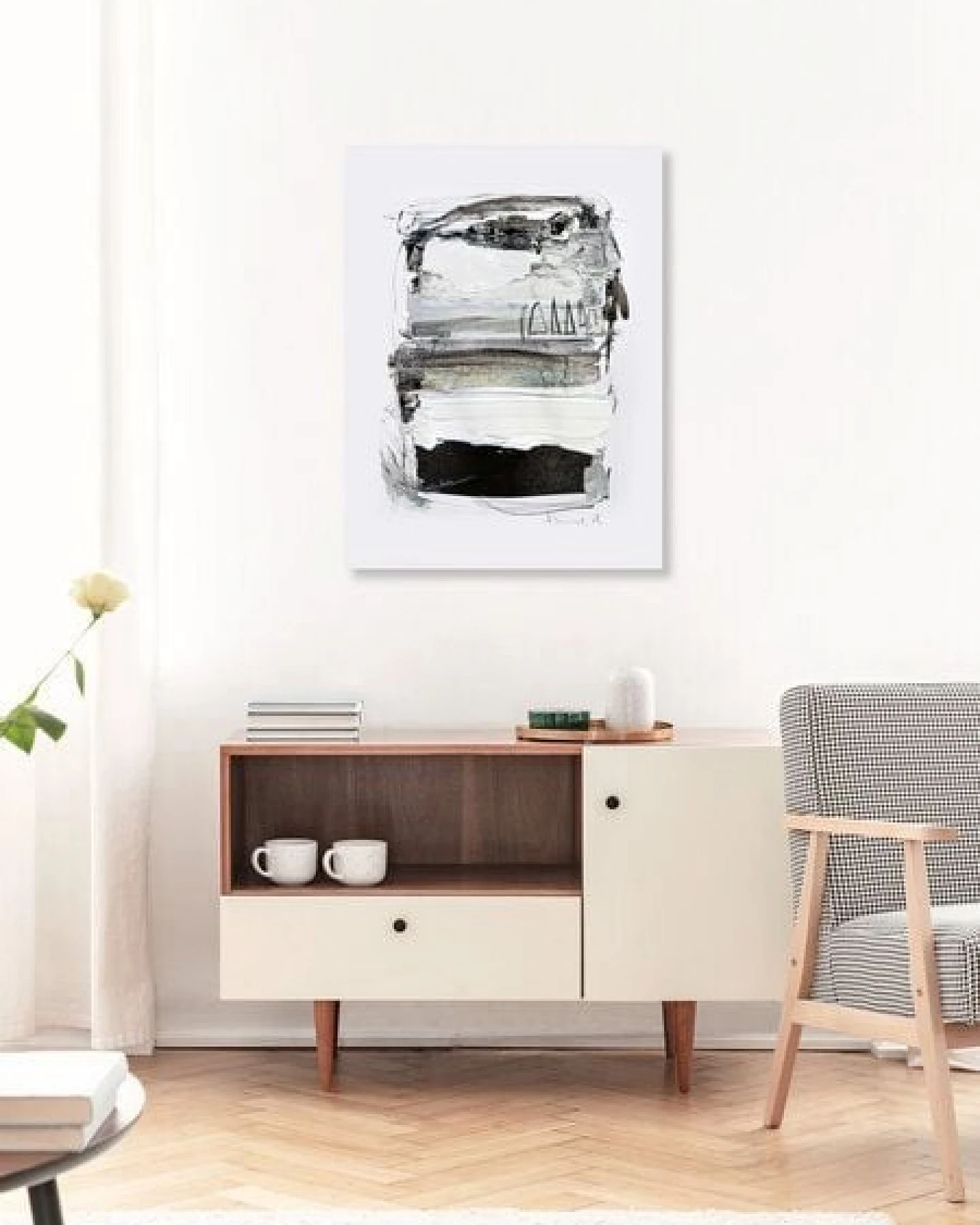 Photocircle Poster / Leinwandbild - Black and White Abstract – Ansicht 3