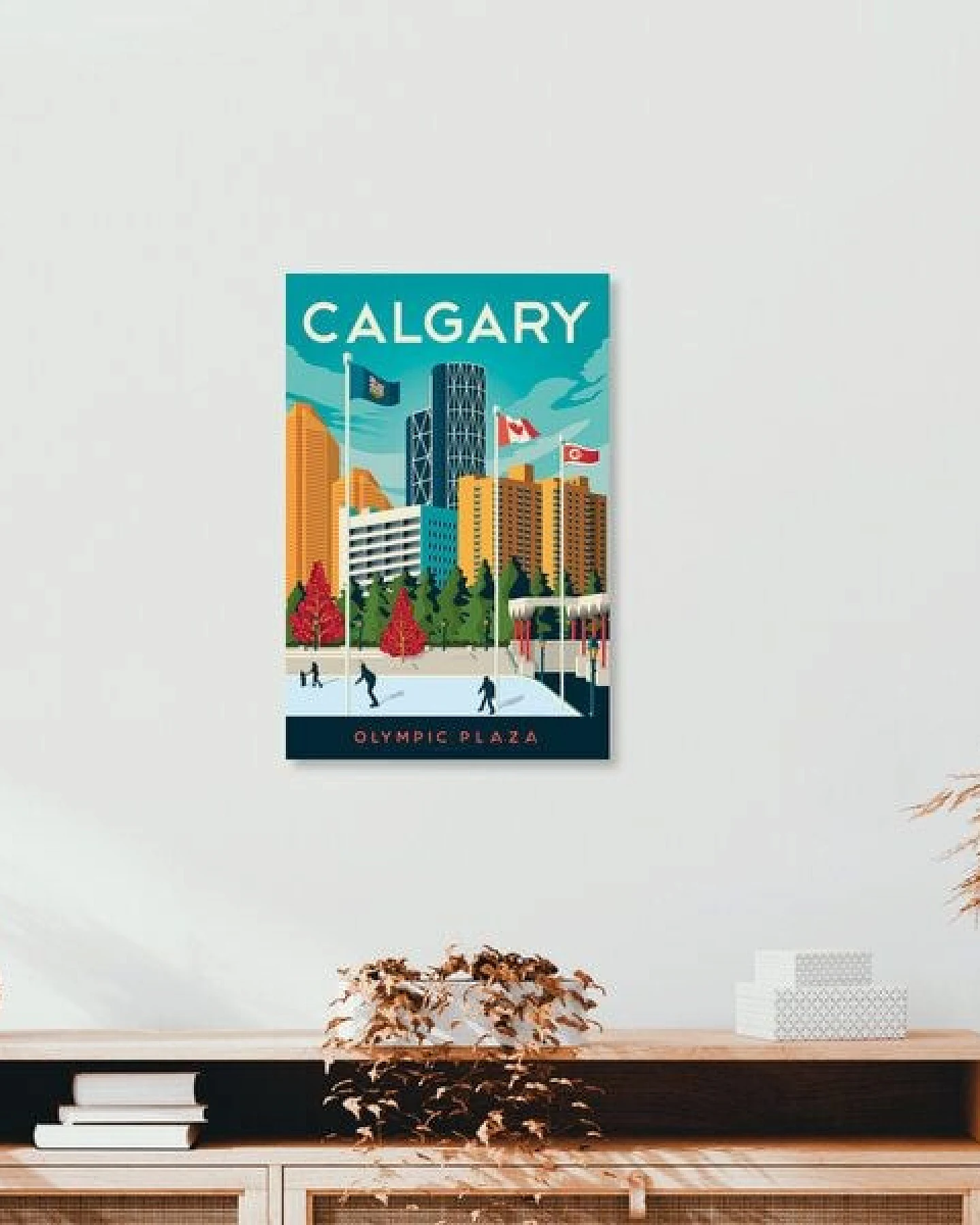Photocircle Poster / Leinwandbild - Calgary Olympic Plaza Vintage Travel Wandbild – Ansicht 3