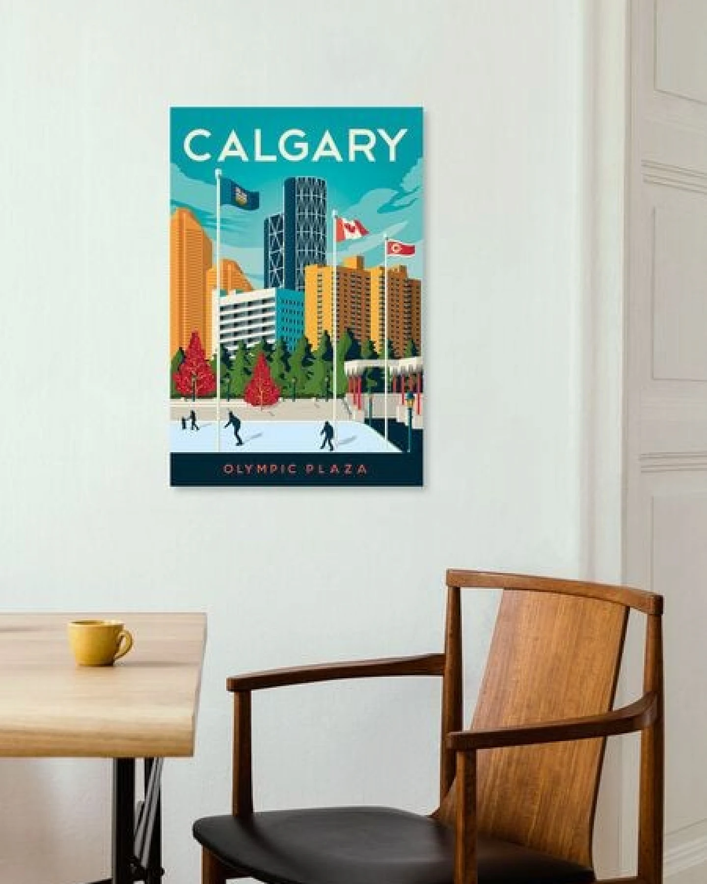 Photocircle Poster / Leinwandbild - Calgary Olympic Plaza Vintage Travel Wandbild – Ansicht 4