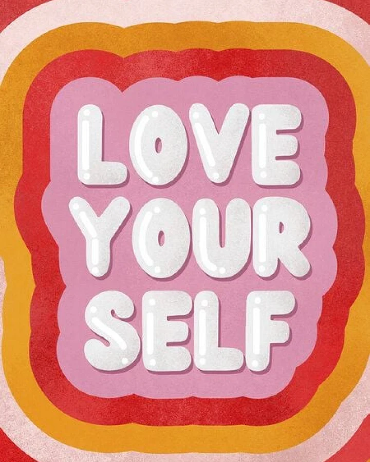 Photocircle Poster / Leinwandbild - Love Yourself retro type