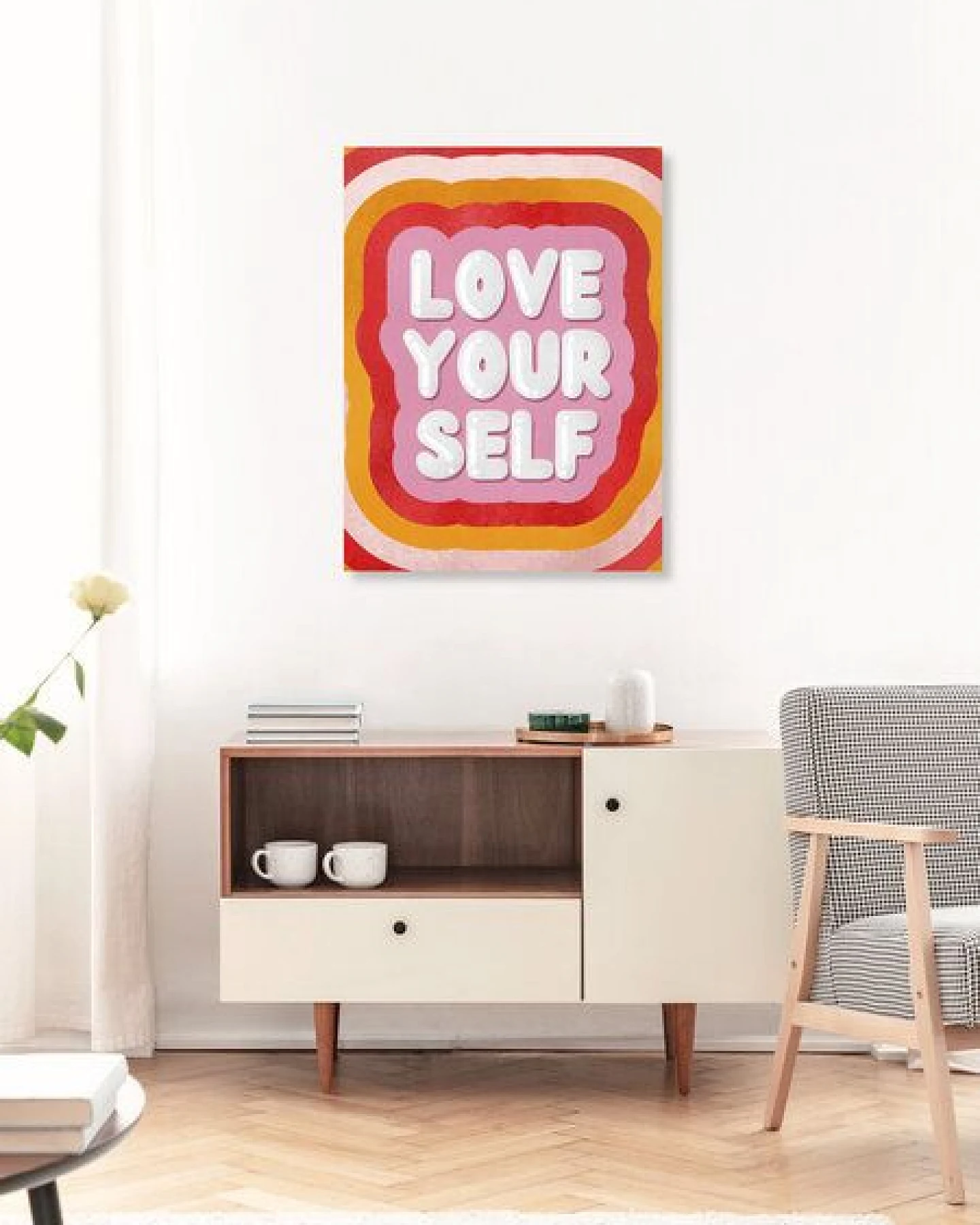 Photocircle Poster / Leinwandbild - Love Yourself retro type – Ansicht 3