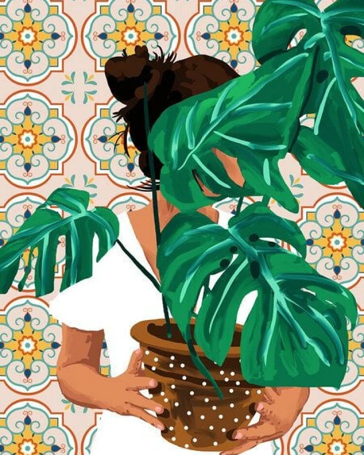Photocircle Poster / Leinwandbild - Monstera Plant Lady