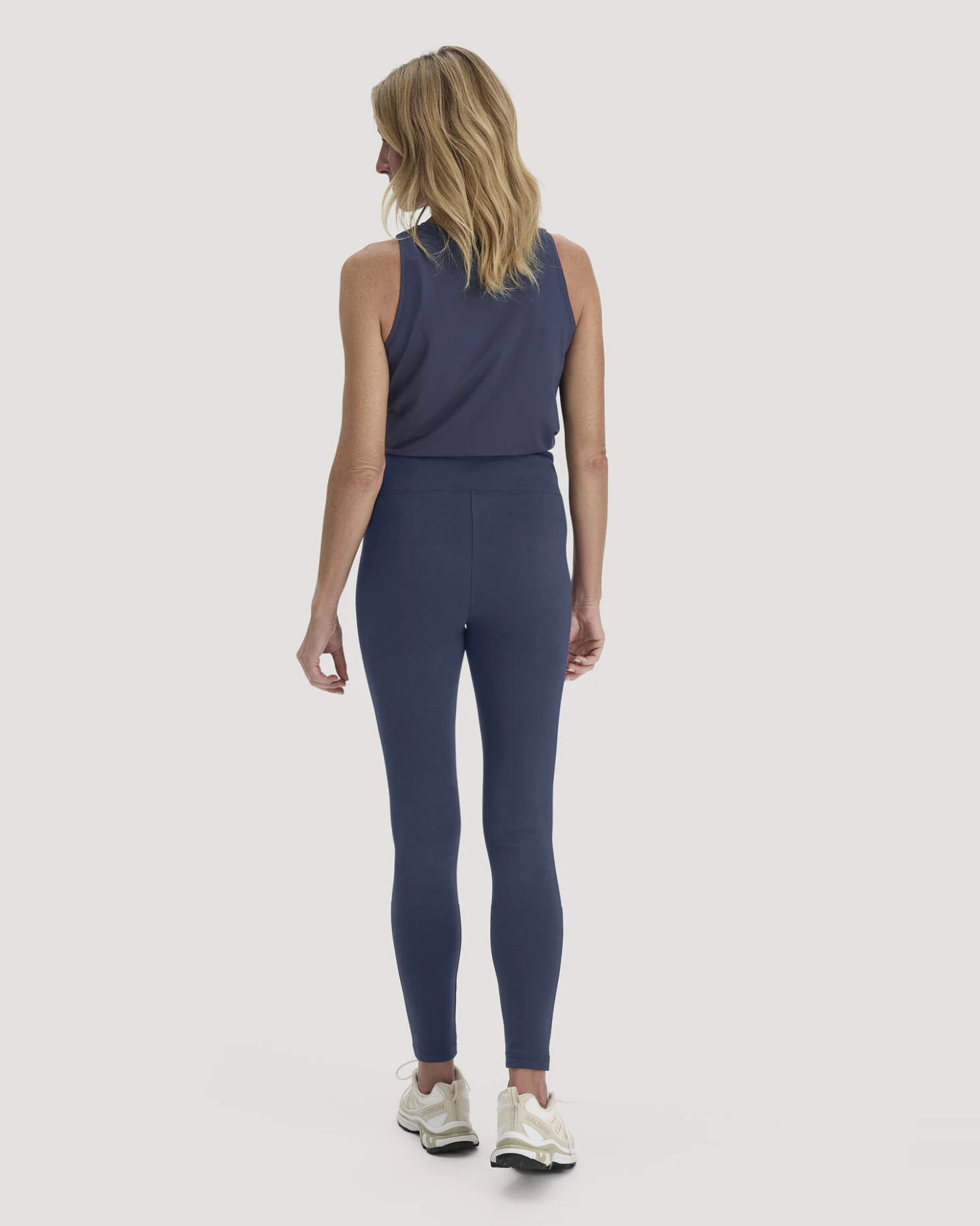 hessnatur Loungewear Leggings High Waist ACTIVE COMFORT aus Bio-Baumwolle - blau - Größe S/l – Ansicht 2