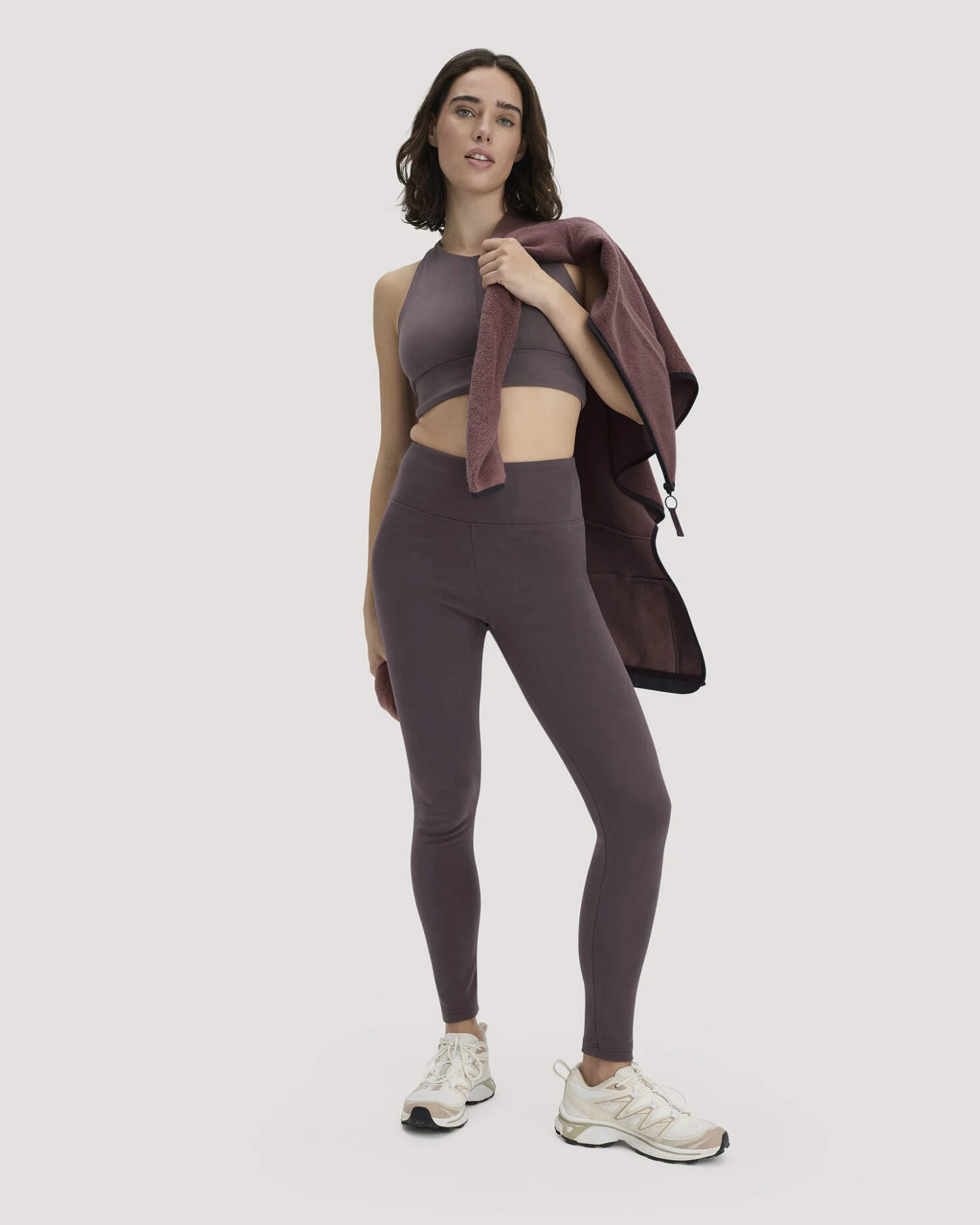 hessnatur Loungewear Leggings High Waist ACTIVE COMFORT aus Bio-Baumwolle - braun - Größe XL/l – Ansicht 3