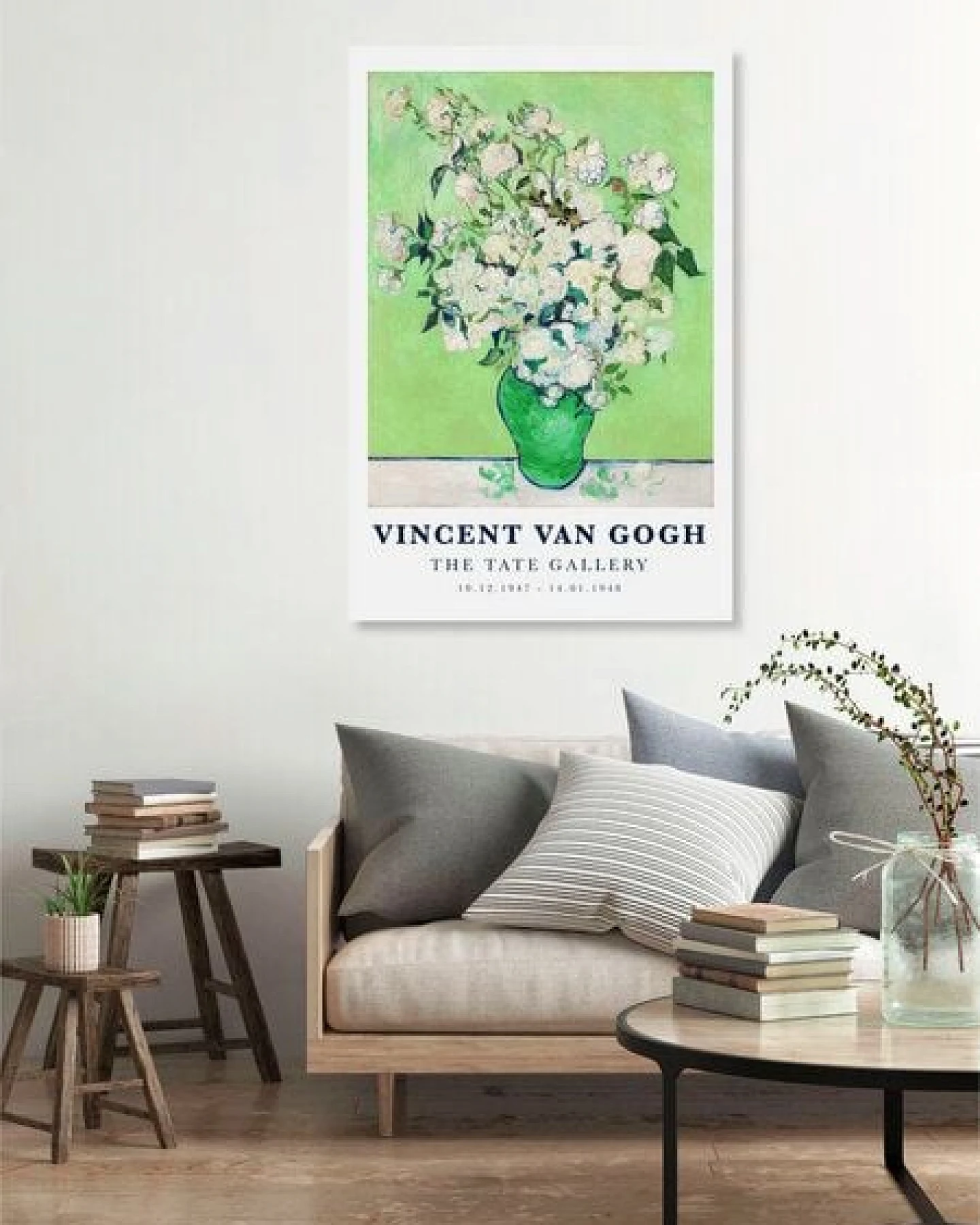 Photocircle Poster / Leinwandbild - Vincent van Gogh: Vase mit weißen Rosen (1890) – Ansicht 2