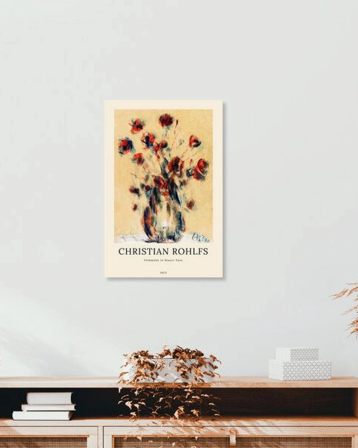 Photocircle Poster / Leinwandbild / Kunst - Christian Rohlfs: Feldmohn in blauer Vase – Ansicht 3