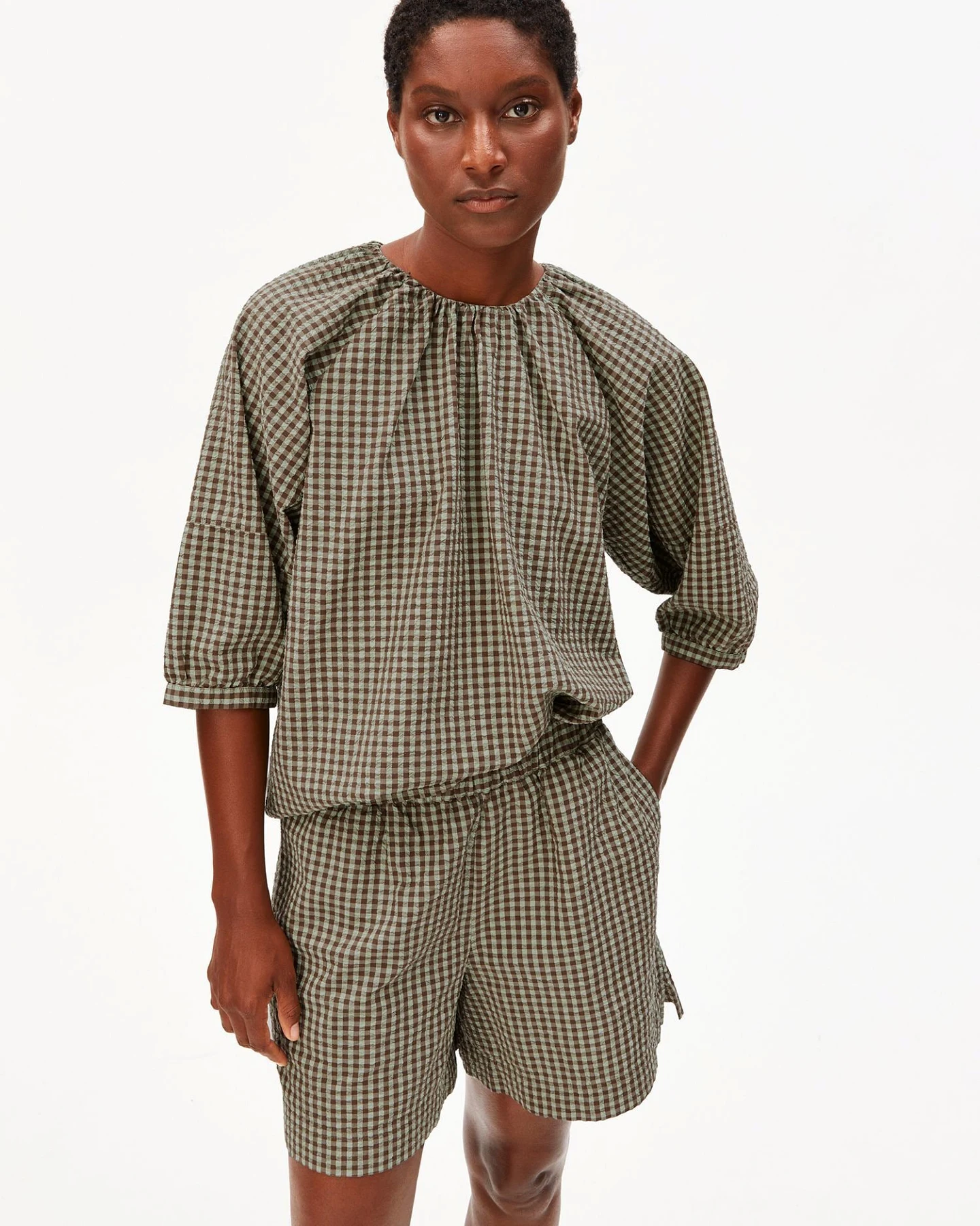 ARMEDANGELS Bluse VICHY SEERSUCKER – Ansicht 2