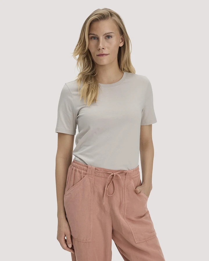 hessnatur Damen T-Shirt Regular aus Regenerative Organic Cotton (ROC) - beige - Größe 34