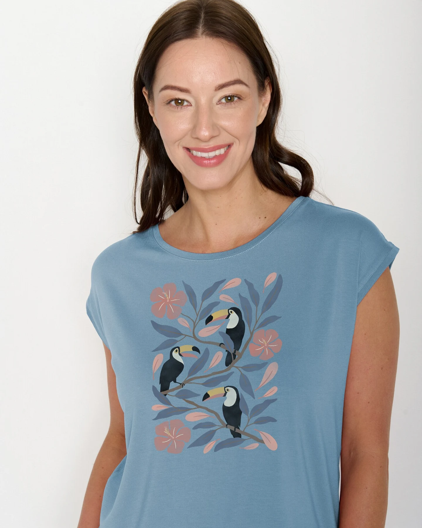 GREENBOMB T-Shirt Timid Tucan Flower – Ansicht 3