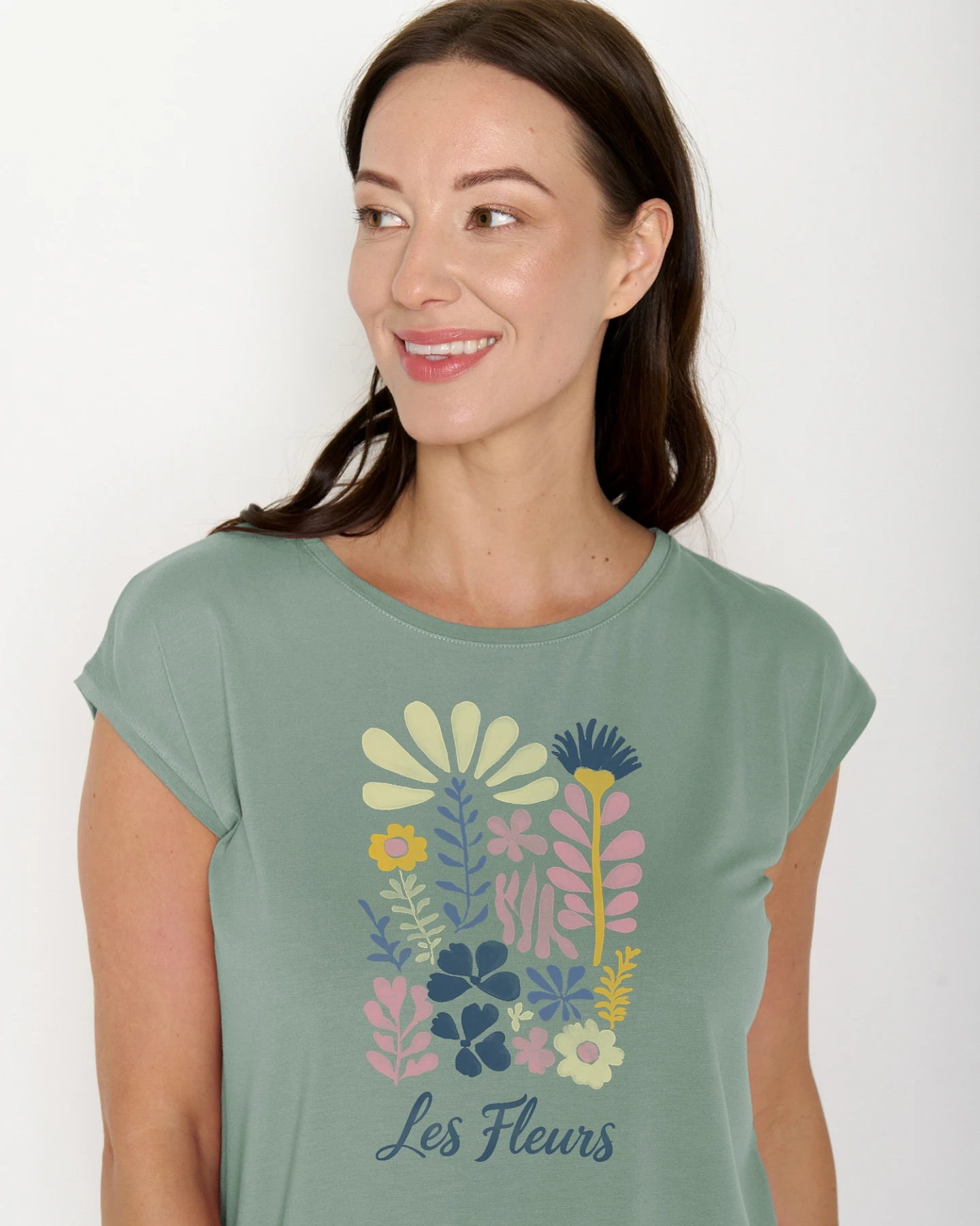 GREENBOMB T-Shirt Timid Les Fleurs – Ansicht 3