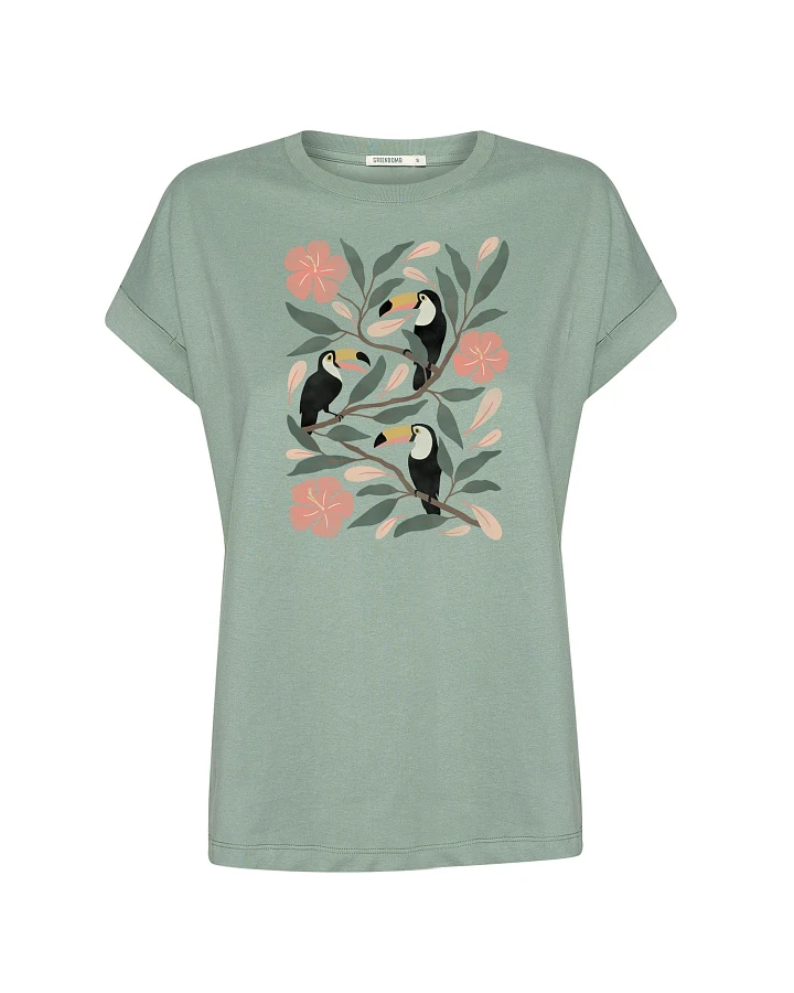 GREENBOMB T-Shirt Tucan Flower Loony (GOTS)