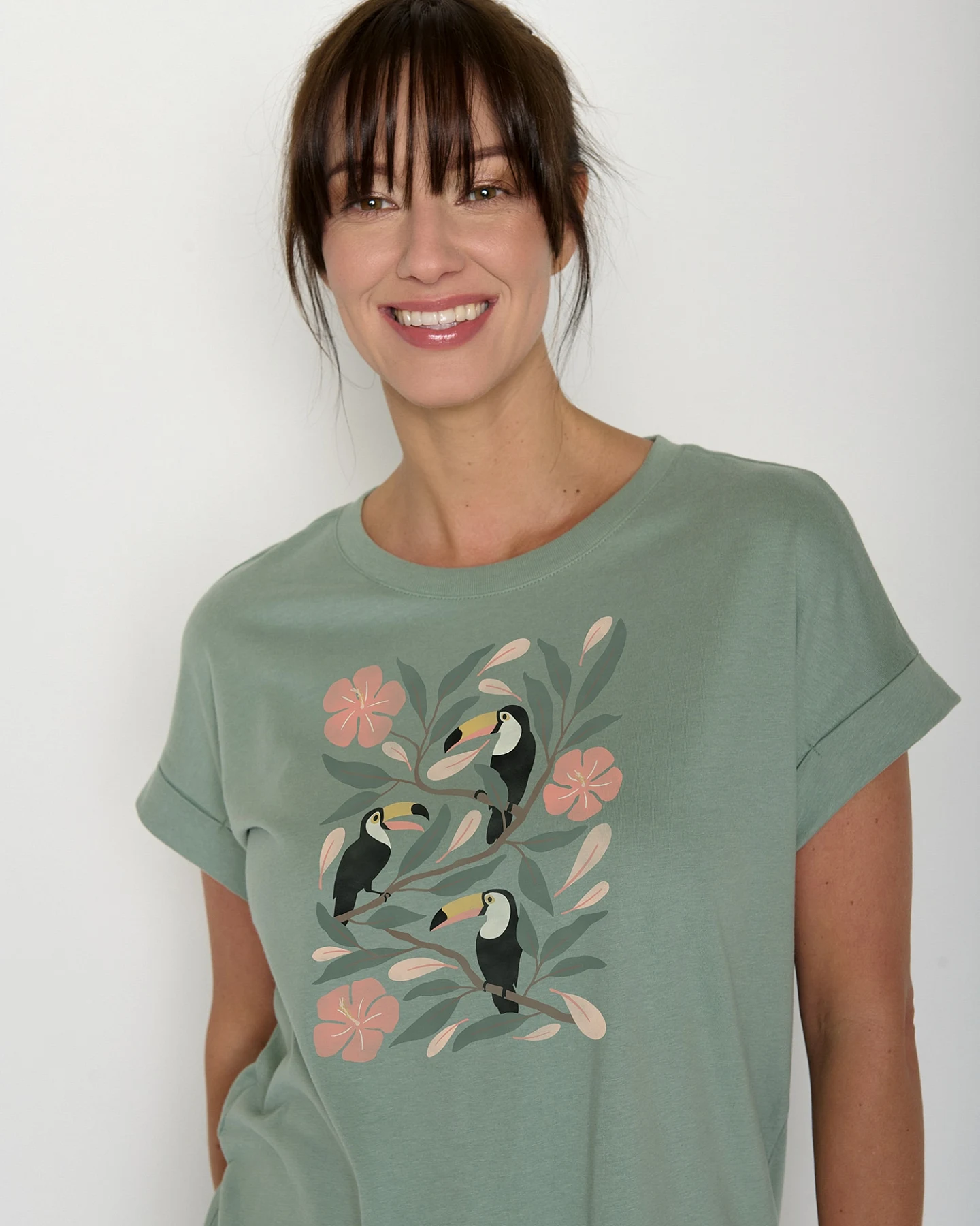 GREENBOMB T-Shirt Tucan Flower Loony (GOTS) – Ansicht 3